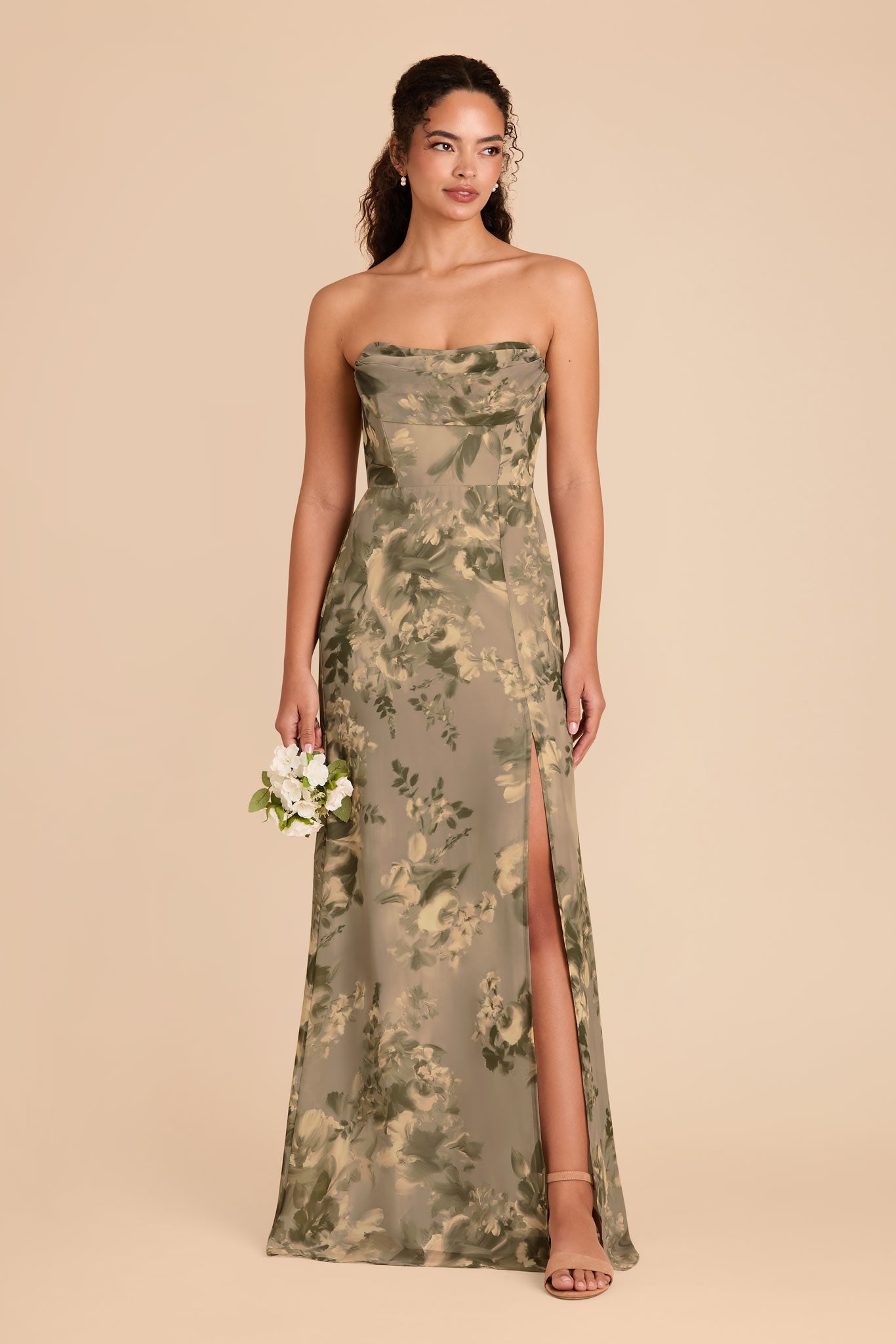 Convertible Wrap Dress with Cowl Detail & Removable Sleeves | Mira Doe Painted Botanics