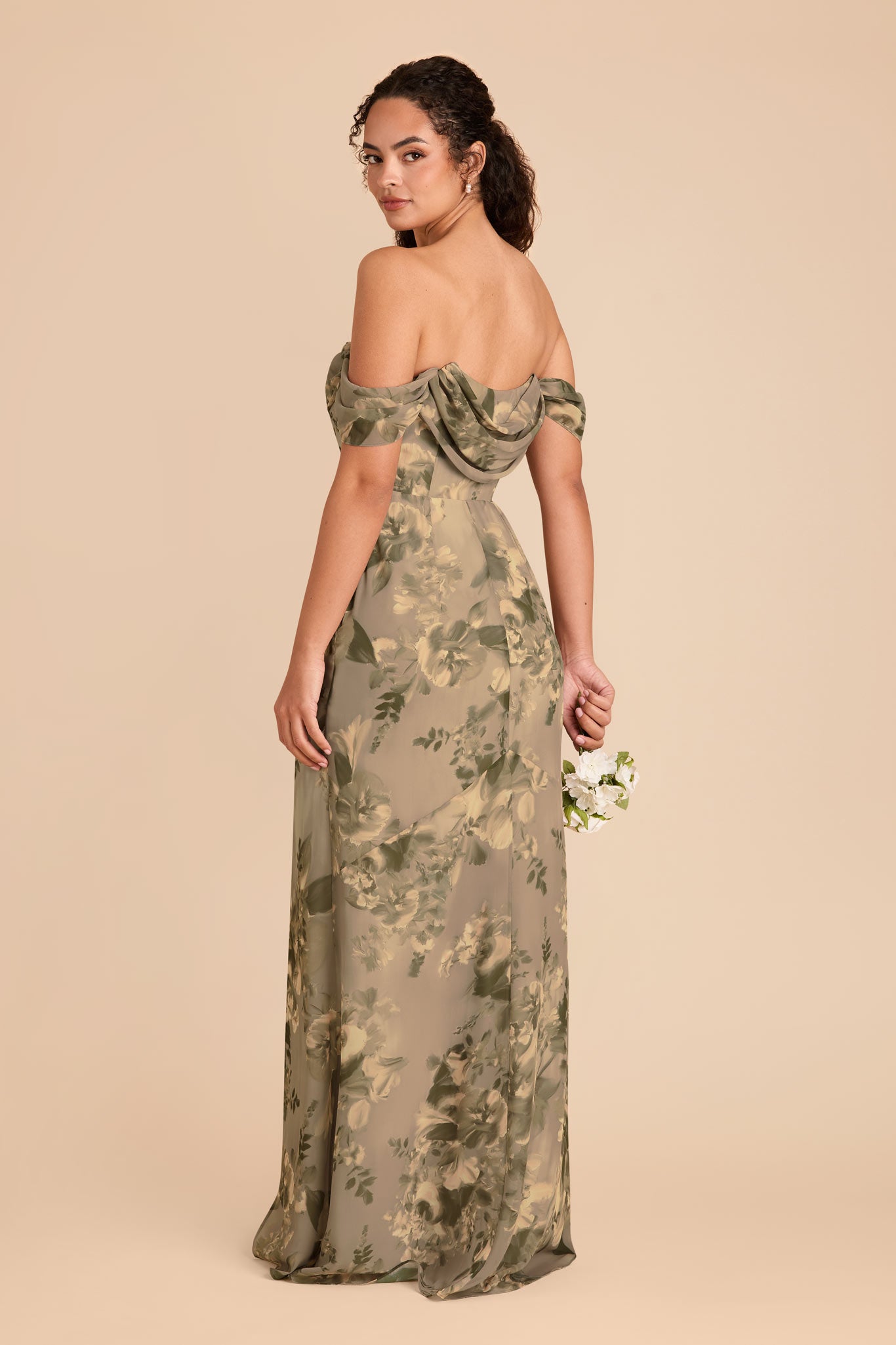 Convertible Wrap Dress with Cowl Detail & Removable Sleeves | Mira Doe Painted Botanics