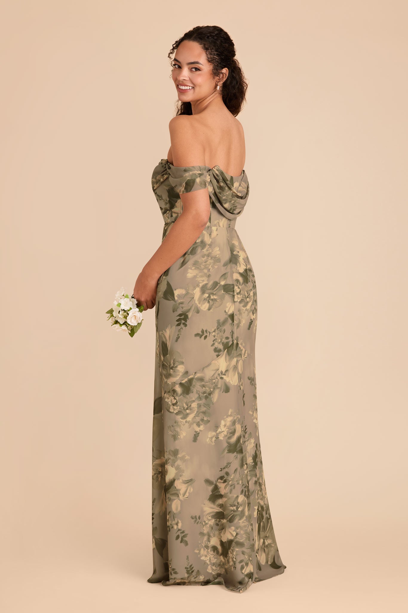 Convertible Wrap Dress with Cowl Detail & Removable Sleeves | Mira Doe Painted Botanics