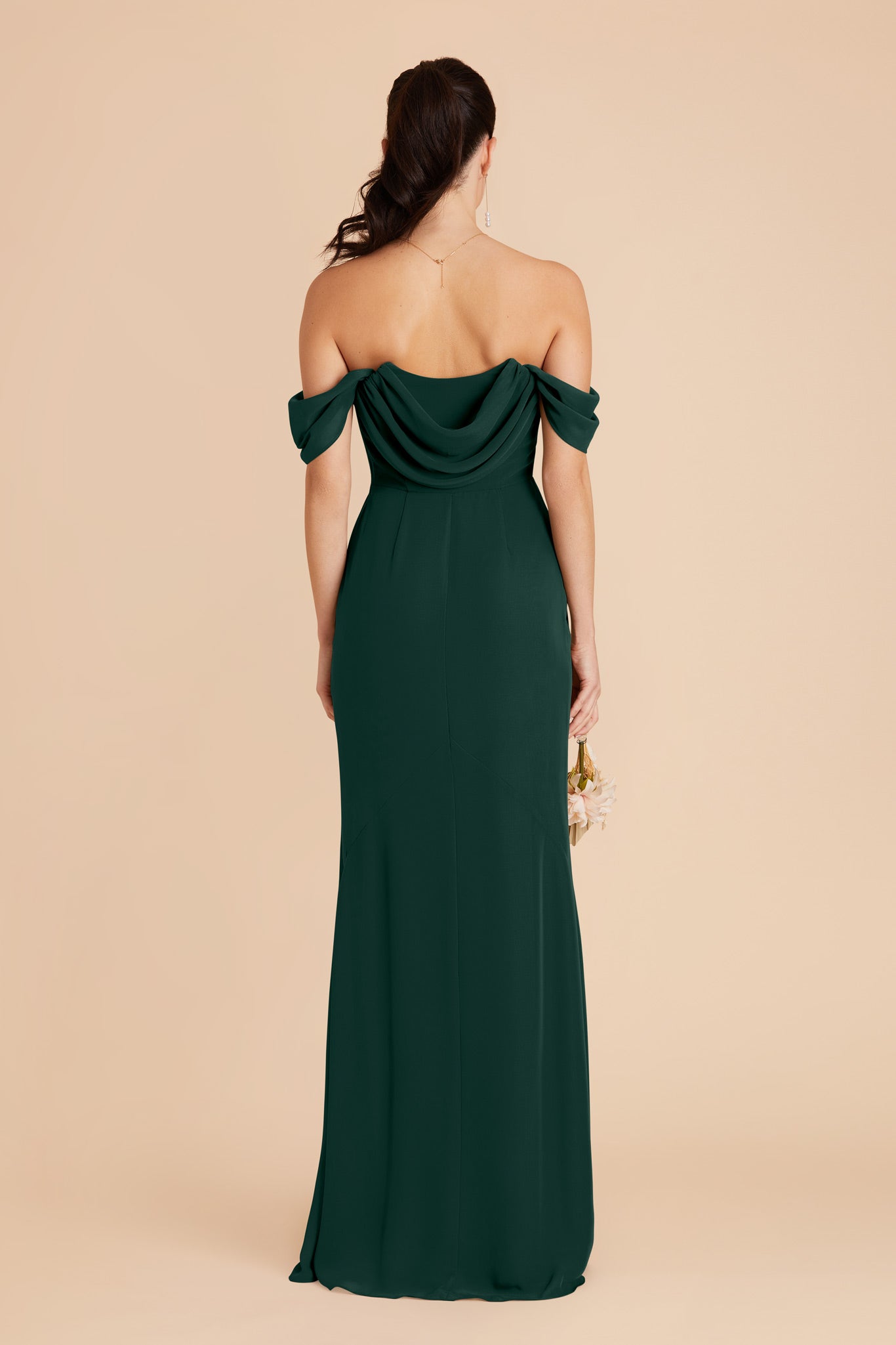 Convertible Dress with Removable Sleeves & Cowl Detail | Mira Emerald