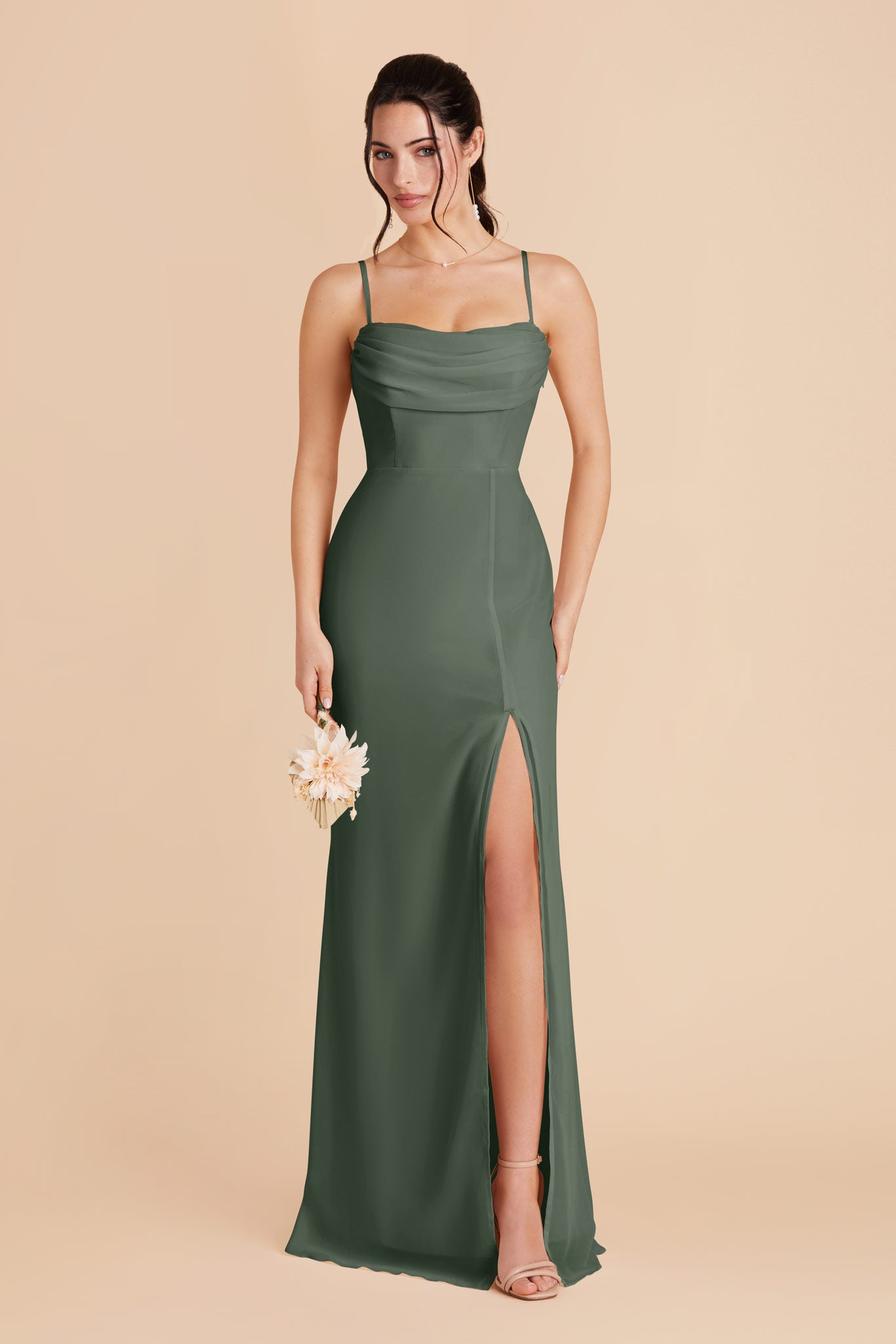 Convertible Dress with Cowl Detail & Removable Sleeves | Mira
