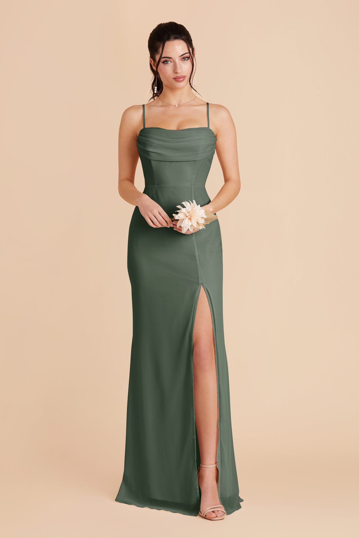 Convertible Dress with Cowl Detail & Removable Sleeves | Mira