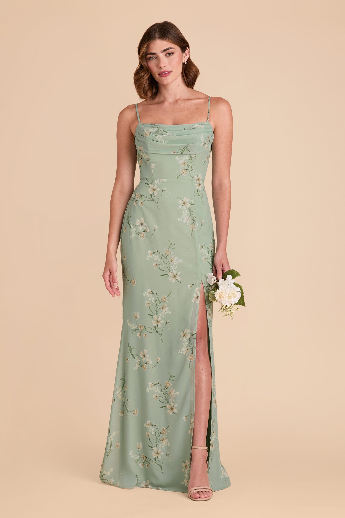 Convertible Dress with Removable Sleeves & Cowl Detail | Mira Sage Le Fleur