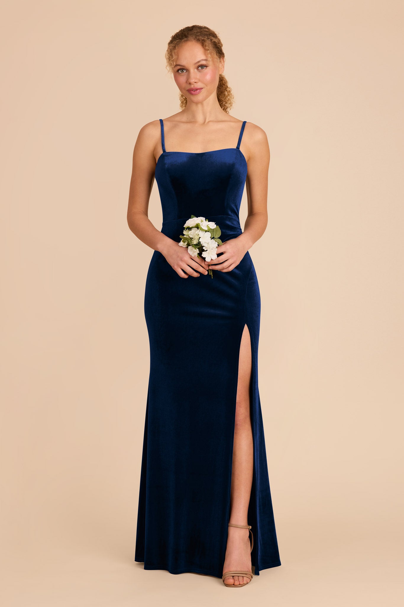 Velvet Corset Dress with Removable Straps | Anne Navy