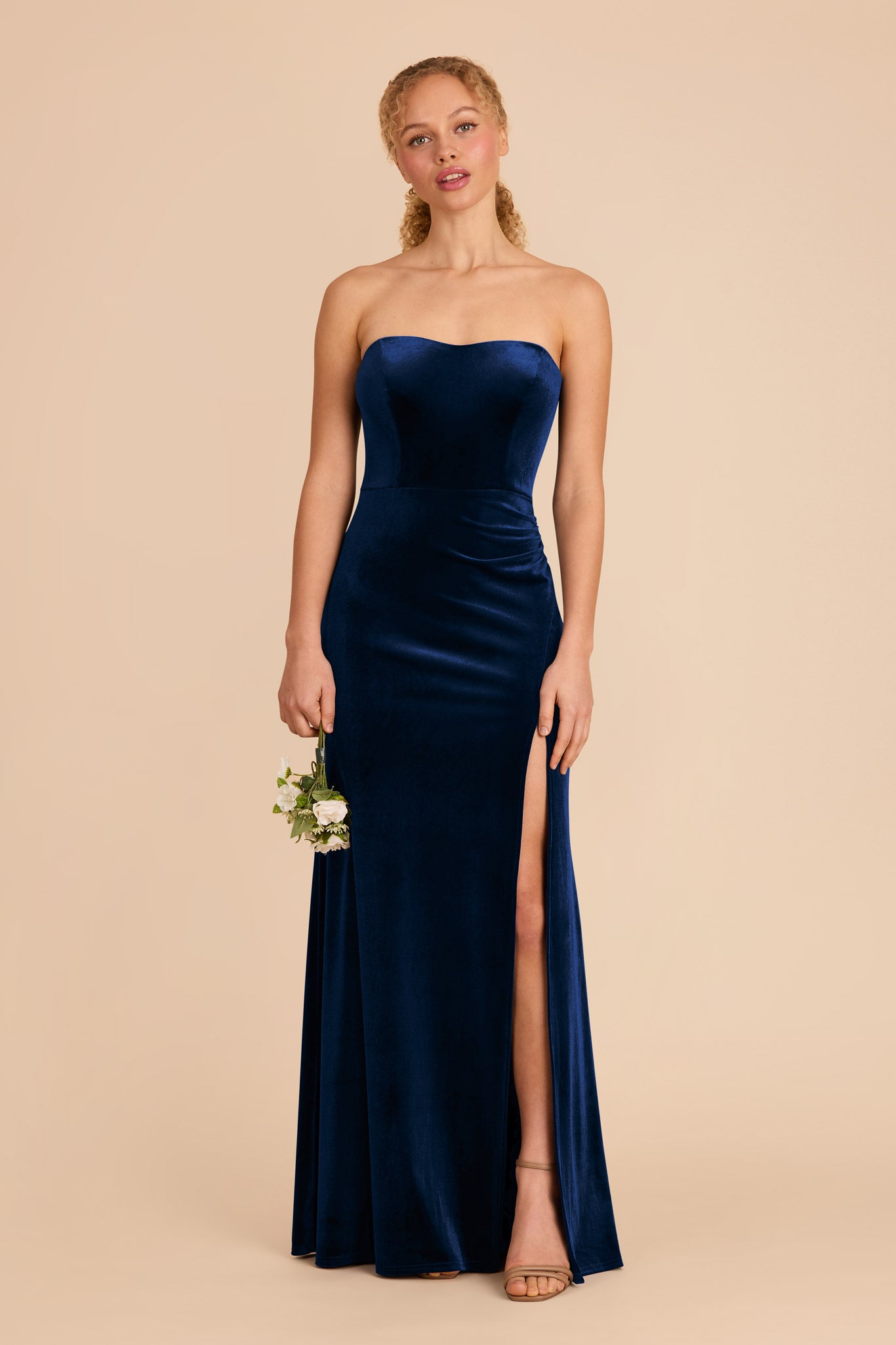 Velvet Corset Dress with Removable Straps | Anne Navy