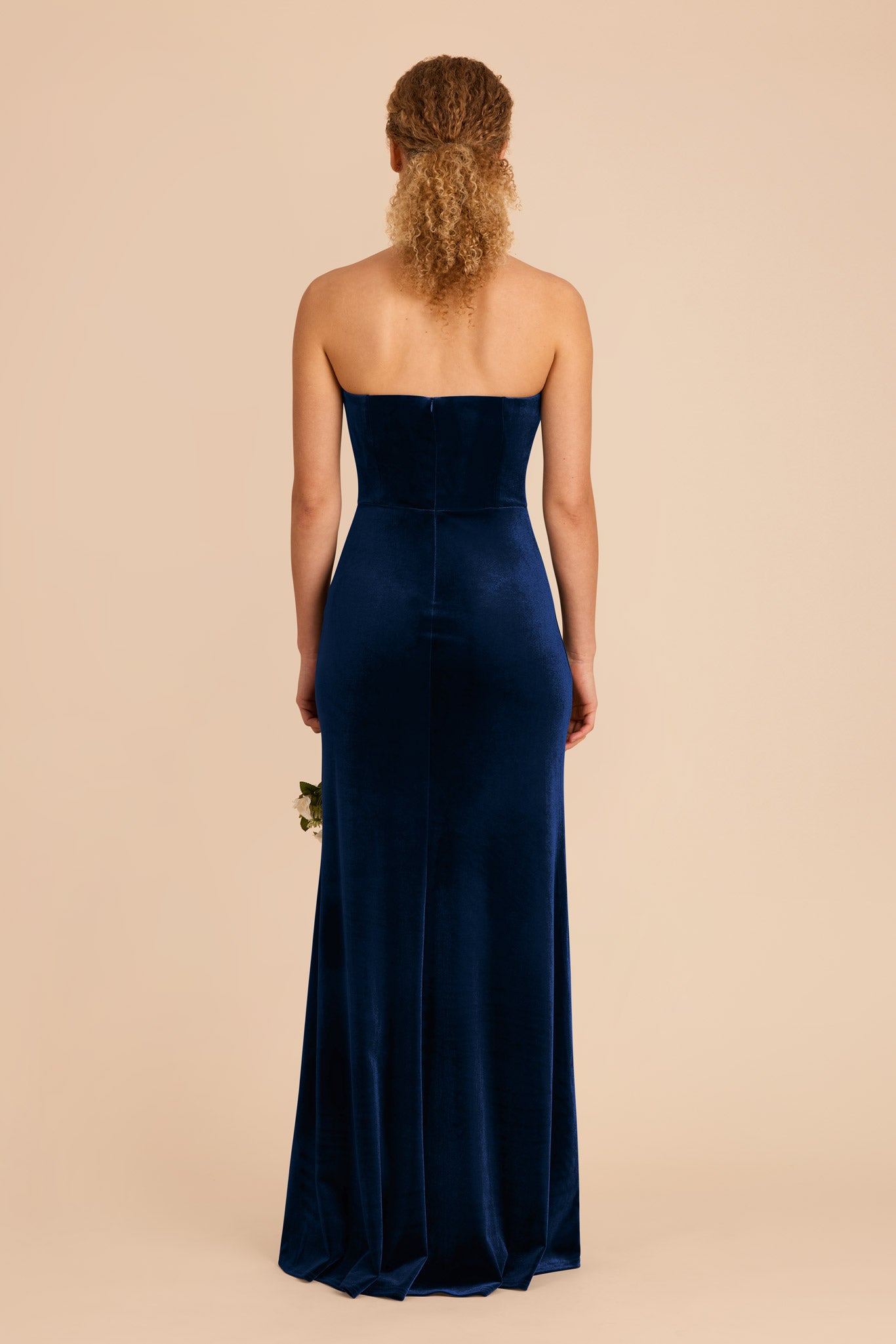 Velvet Corset Dress with Removable Straps | Anne Navy
