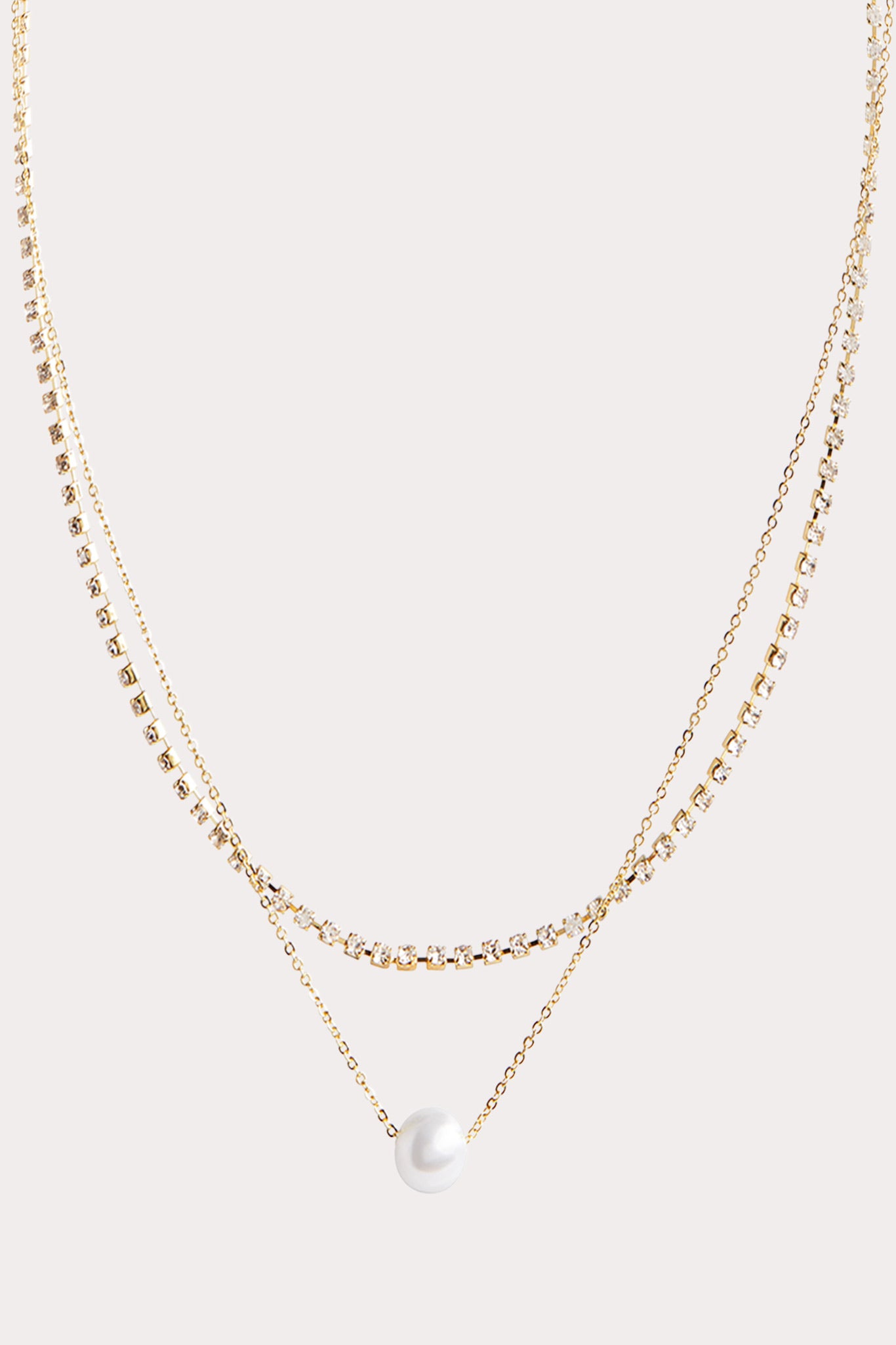 Layered Pearl Necklace with Gold Chains | Monaco Jewelry