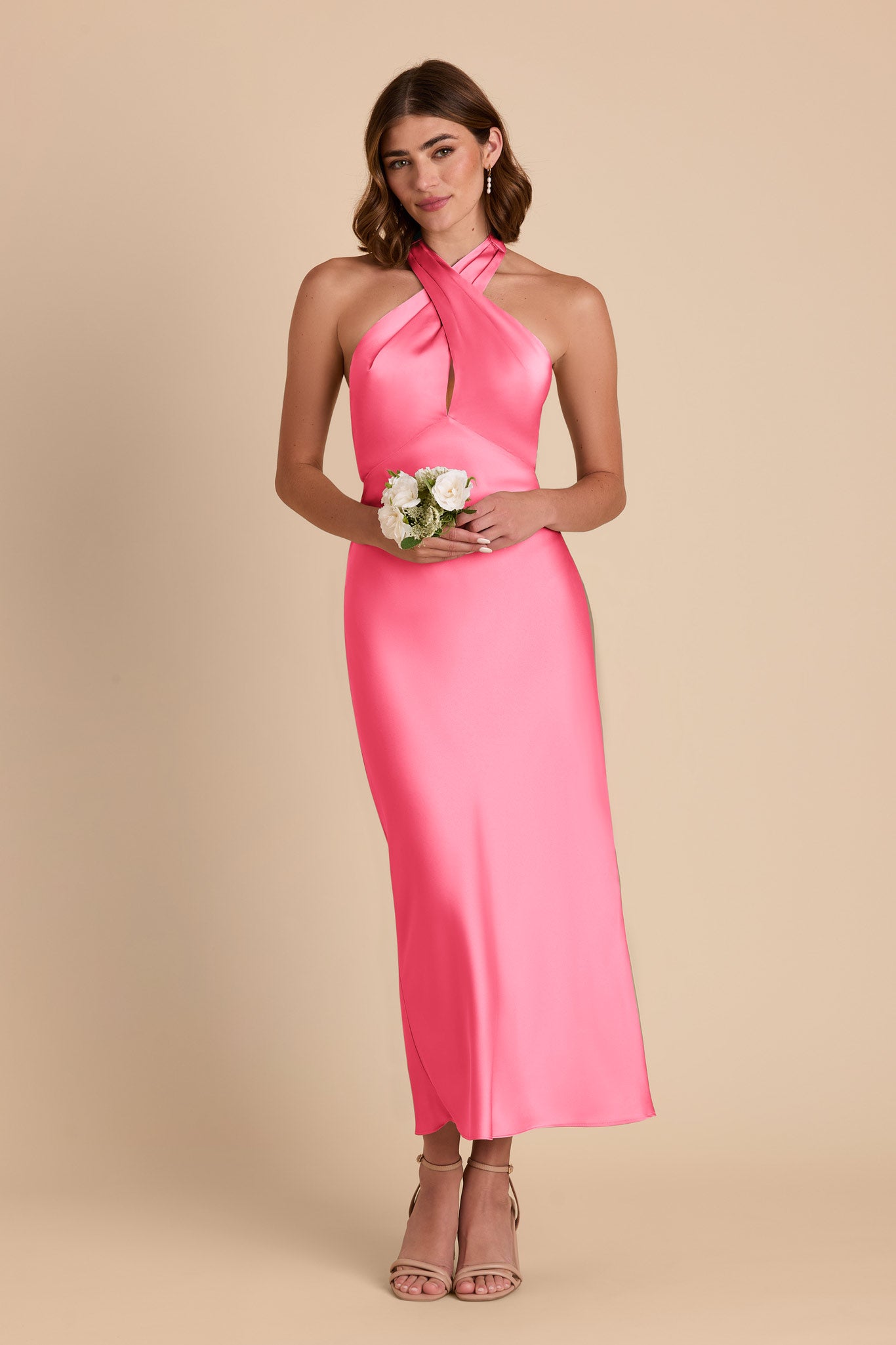 Matte Satin Halter Dress for Weddings & Special Events | Monique