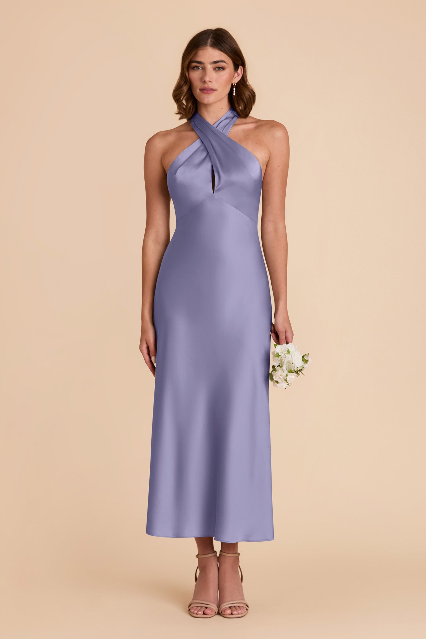 Matte Satin Halter Dress for Weddings | Monique Wisteria