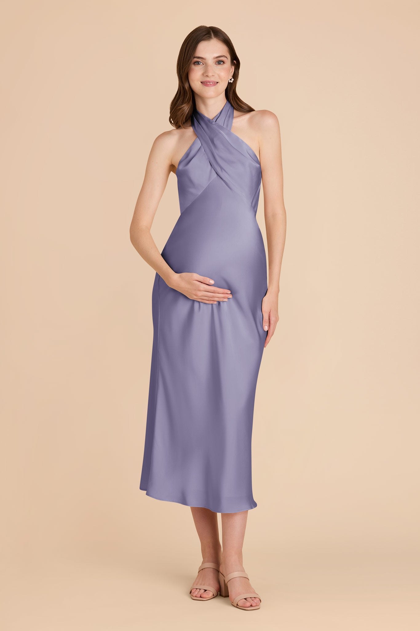 Matte Satin Halter Dress for Weddings | Monique Wisteria