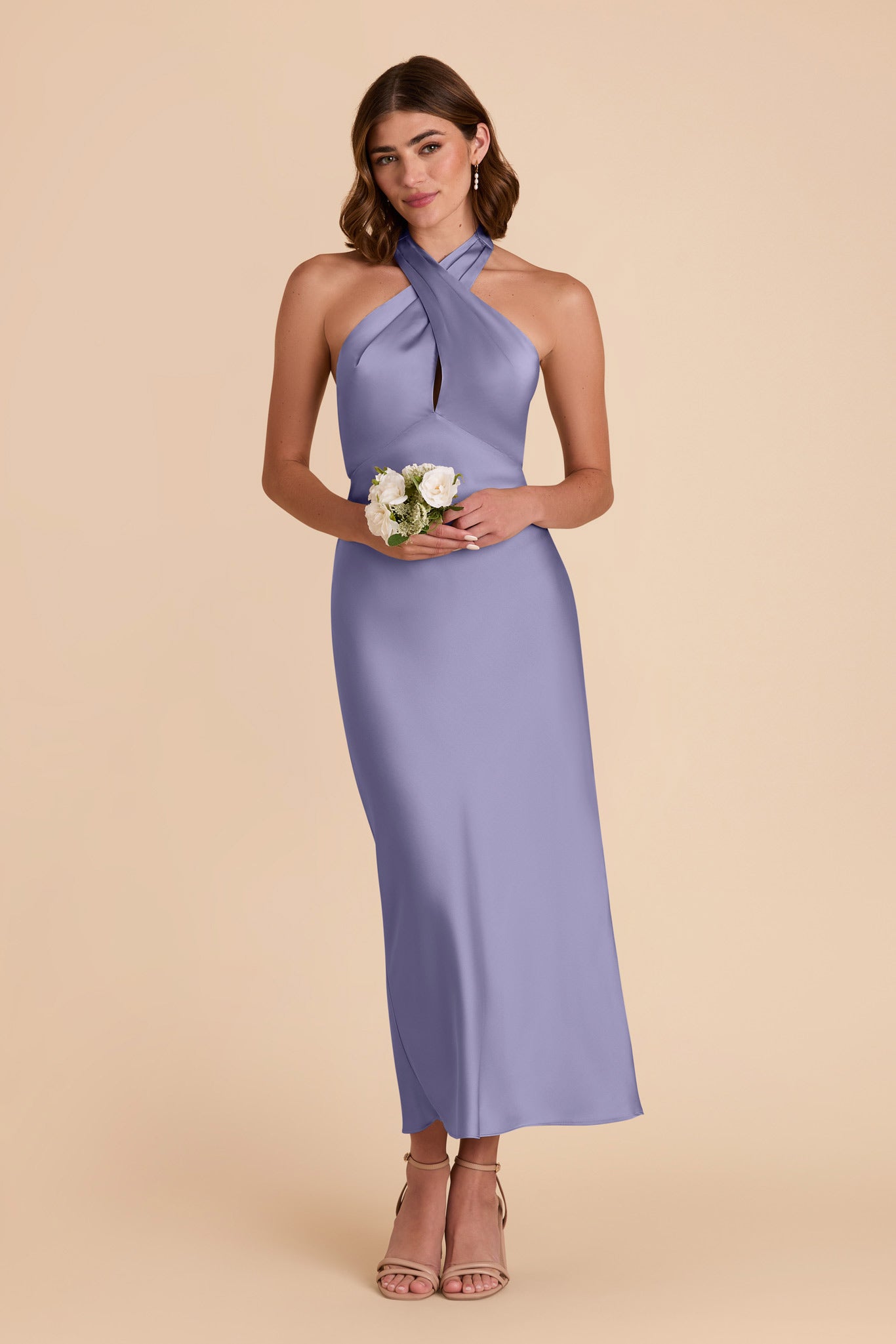 Matte Satin Halter Dress for Weddings | Monique Wisteria