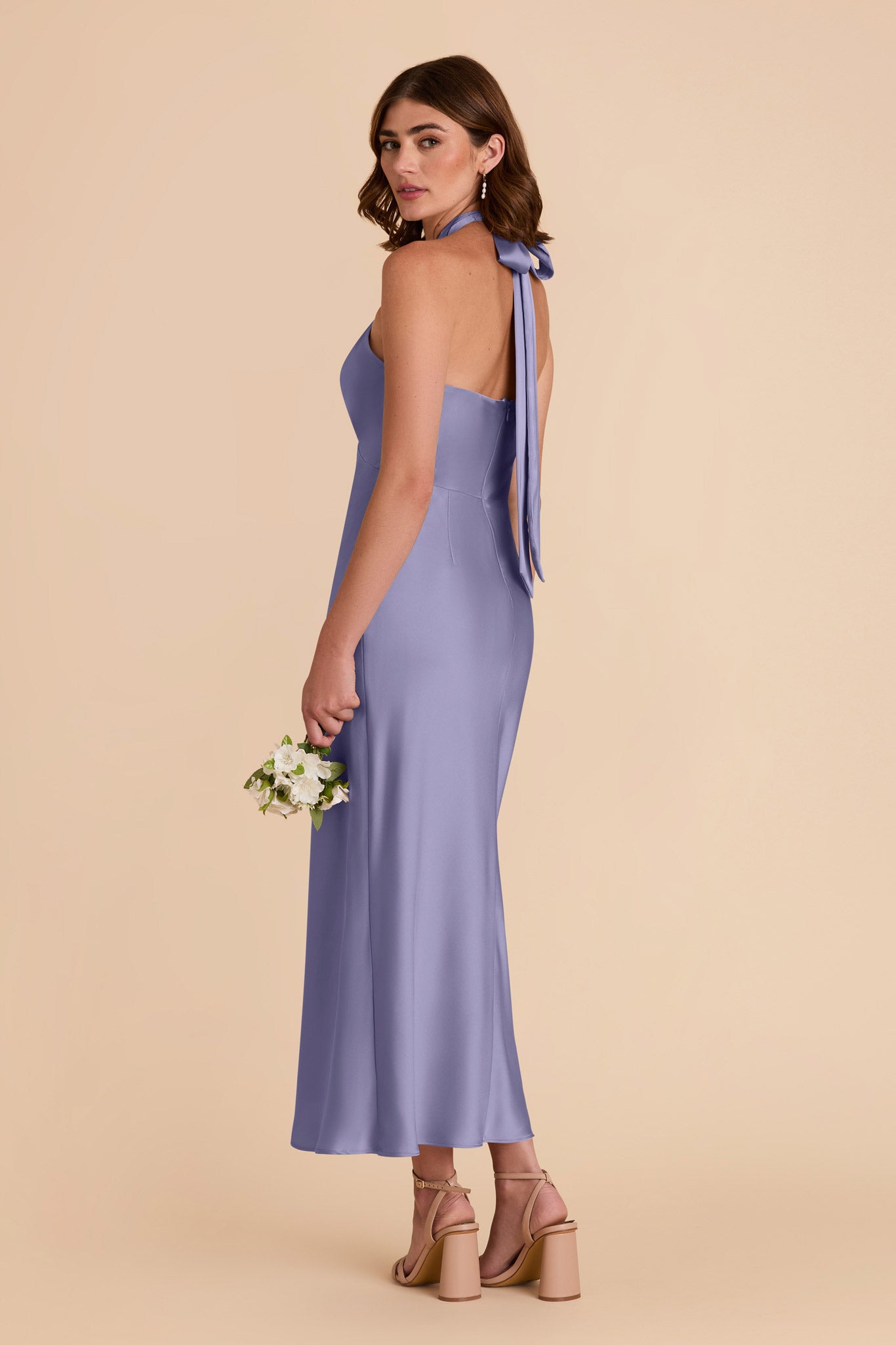 Matte Satin Halter Dress for Weddings | Monique Wisteria