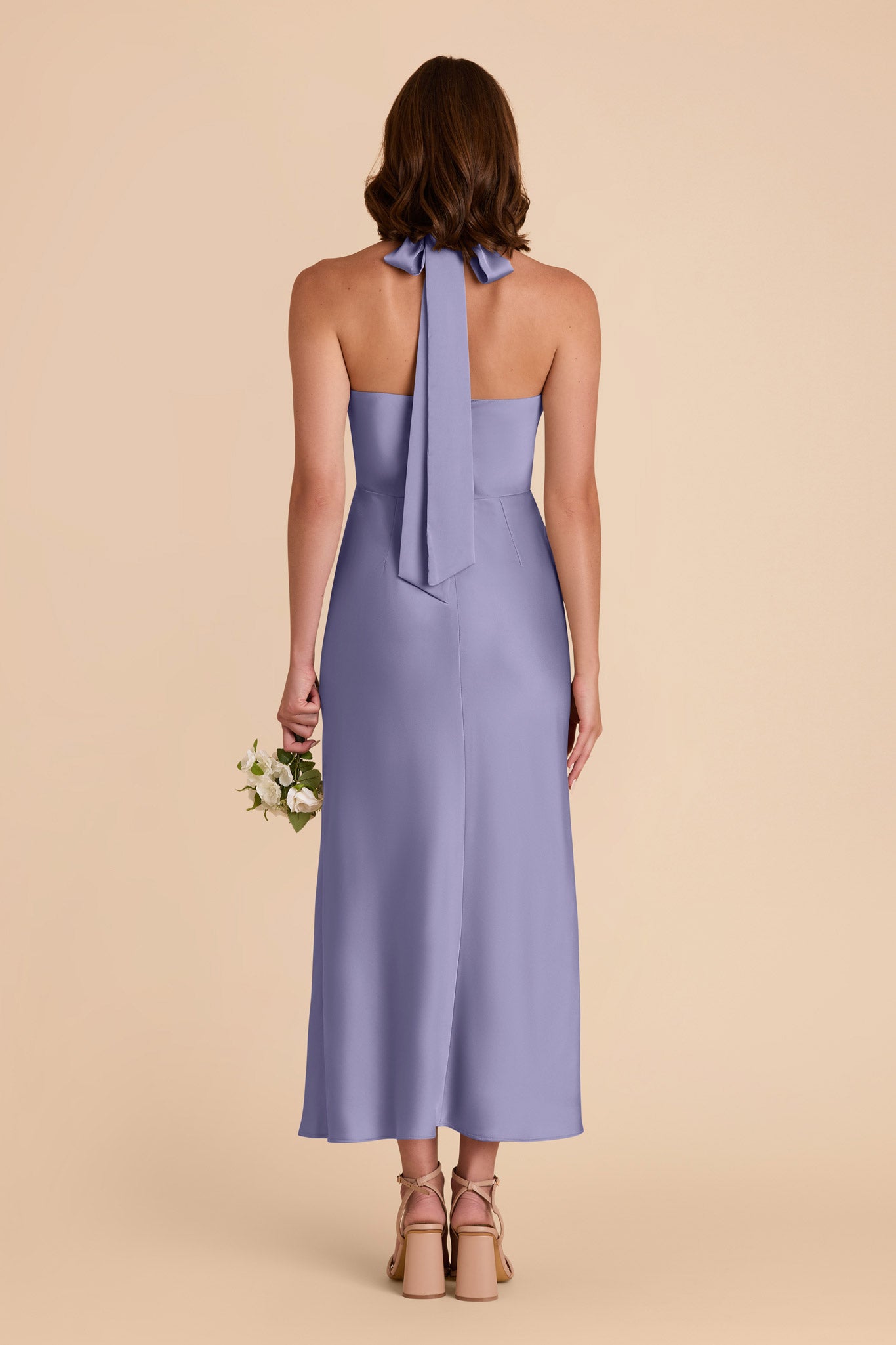 Matte Satin Halter Dress for Weddings | Monique Wisteria