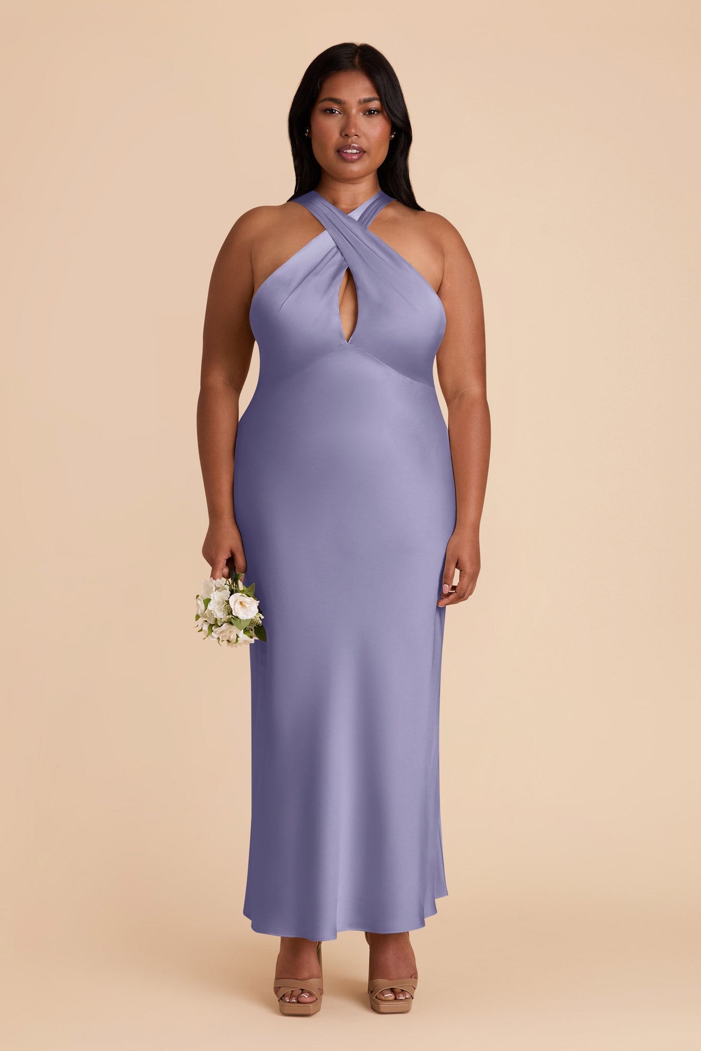 Matte Satin Halter Dress for Weddings | Monique Wisteria
