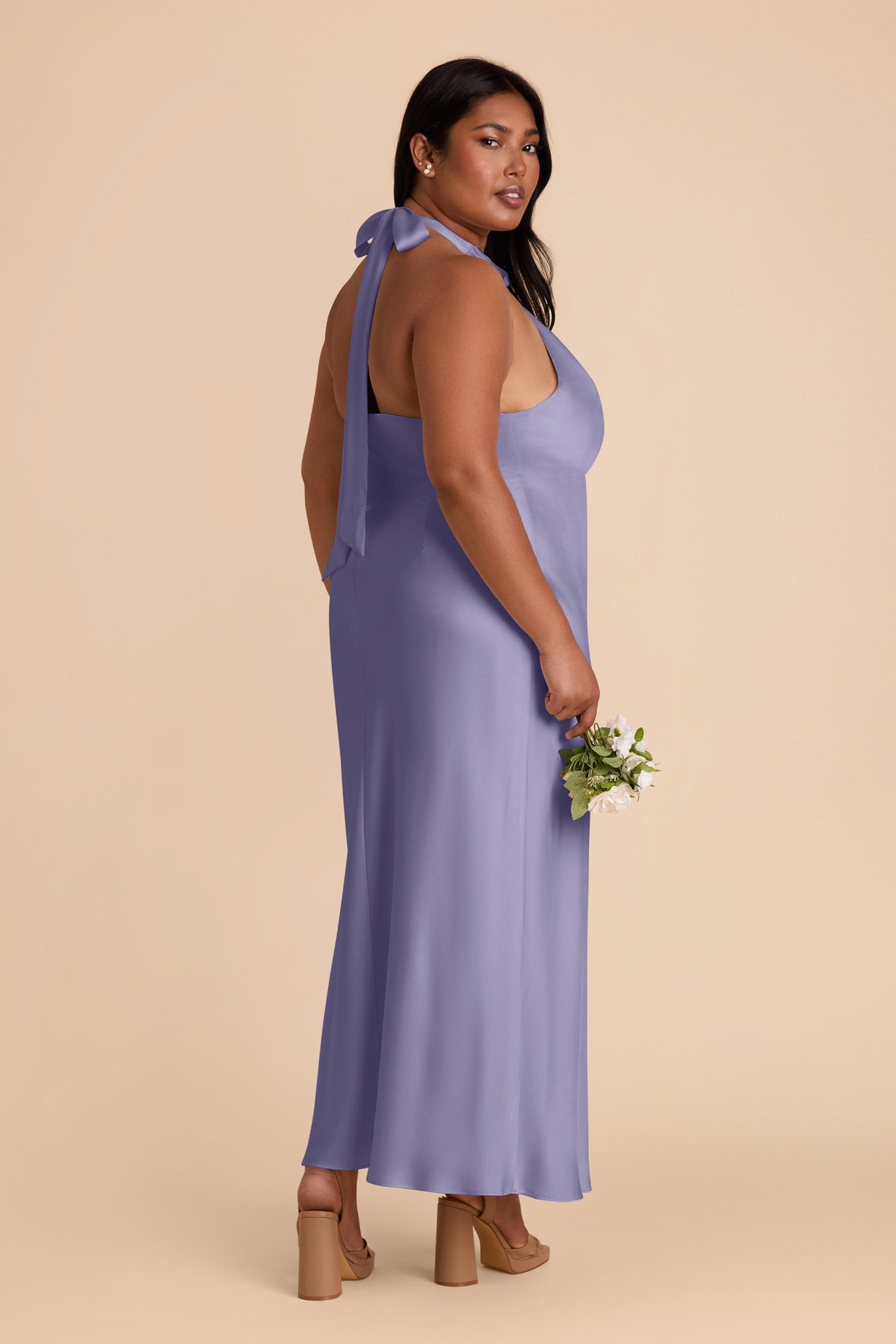 Matte Satin Halter Dress for Weddings | Monique Wisteria