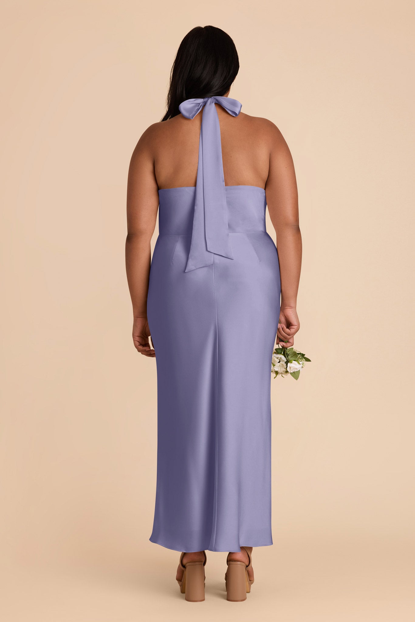 Matte Satin Halter Dress for Weddings | Monique Wisteria