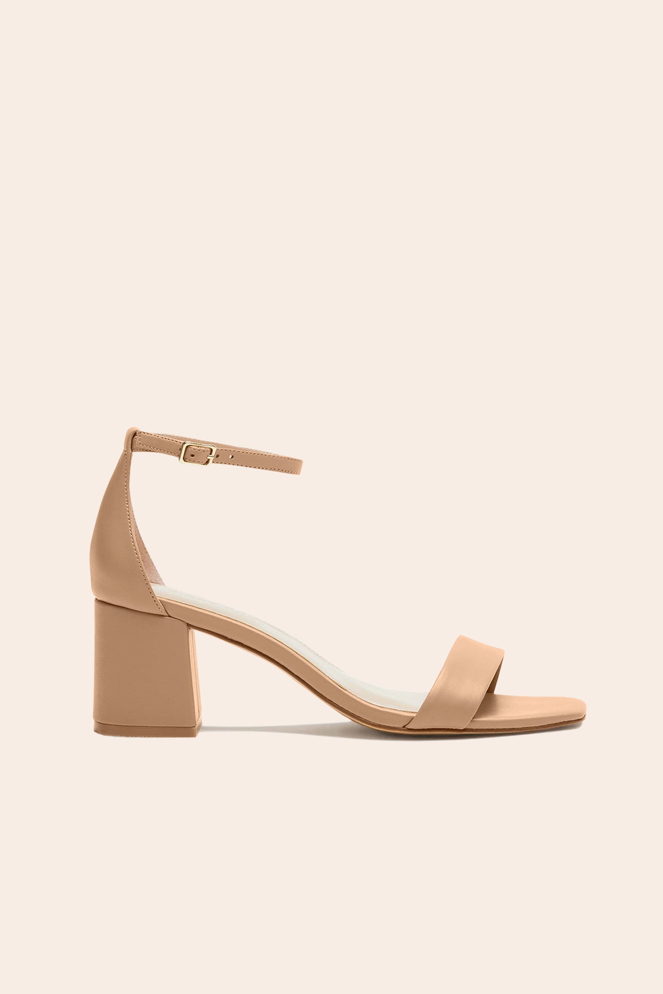 Chunky Heel Bridesmaid Shoes 2.5-Inch Block Heel | Natalie Nude Latte