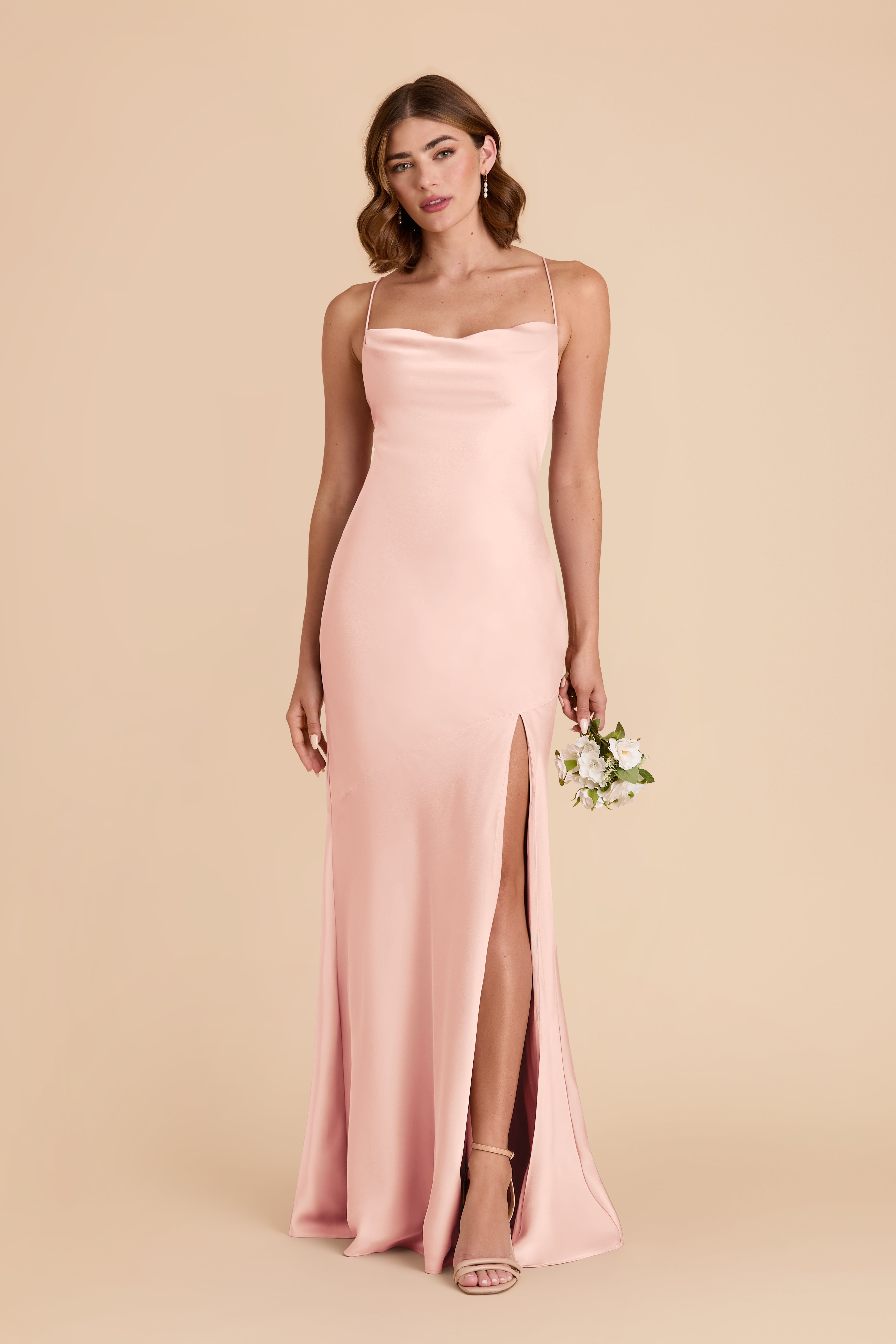 Matte Satin Slip Dress with Cowl Neck | Olivia