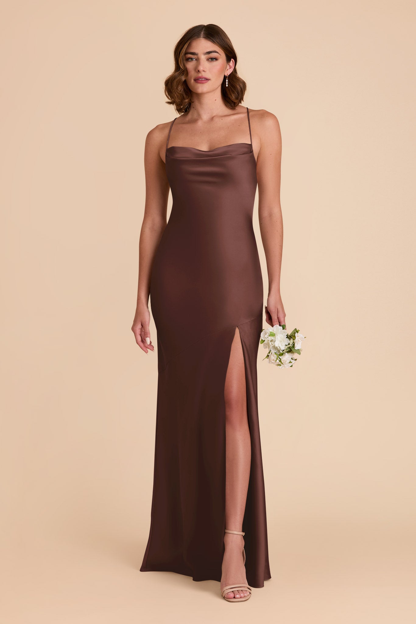Matte Satin Slip Dress with Cowl Neck | Olivia
