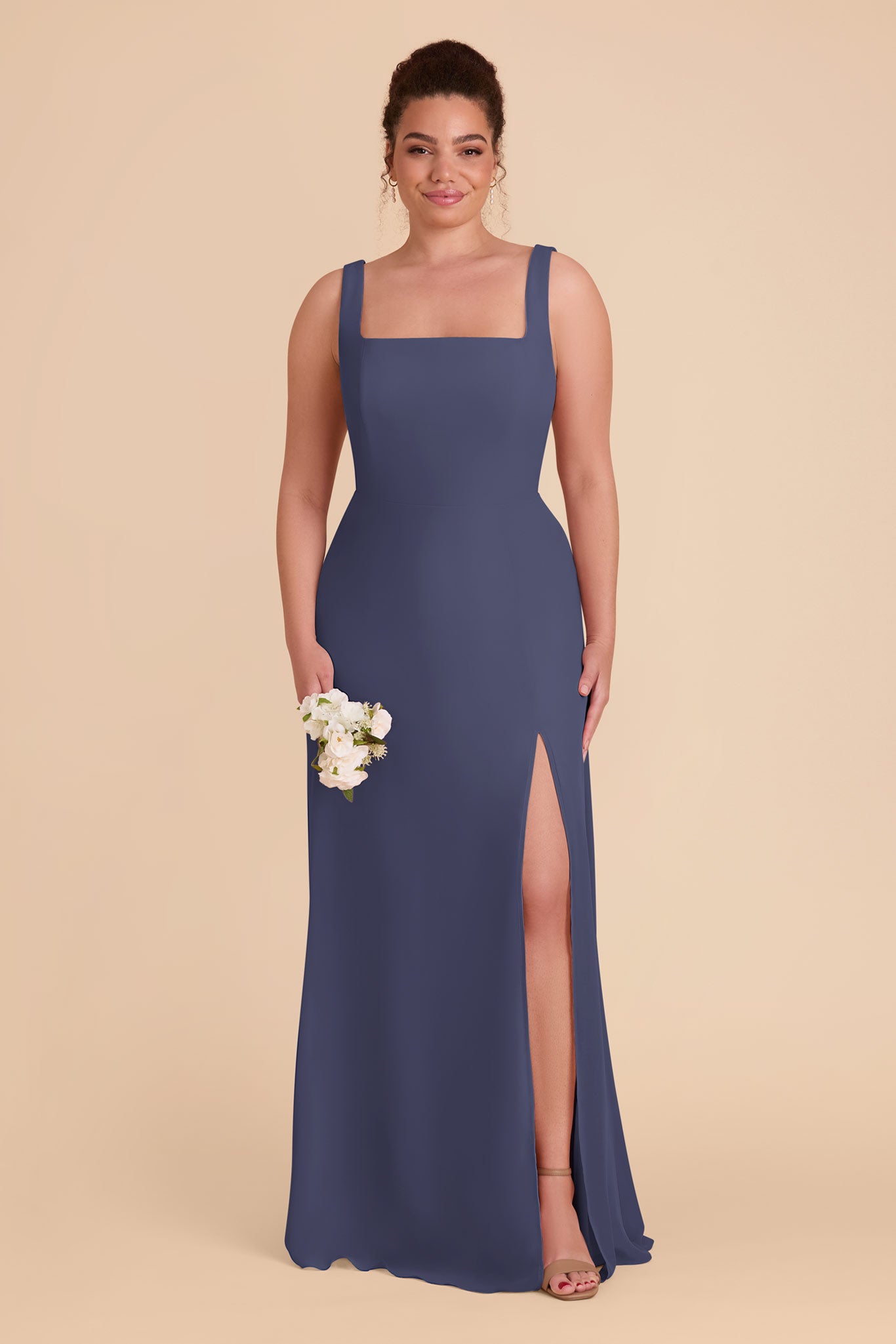 Chiffon Convertible Dress with Bows | Dusk Blue