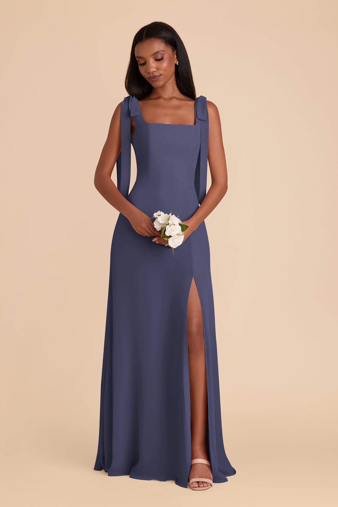 Chiffon Convertible Dress with Bows | Dusk Blue