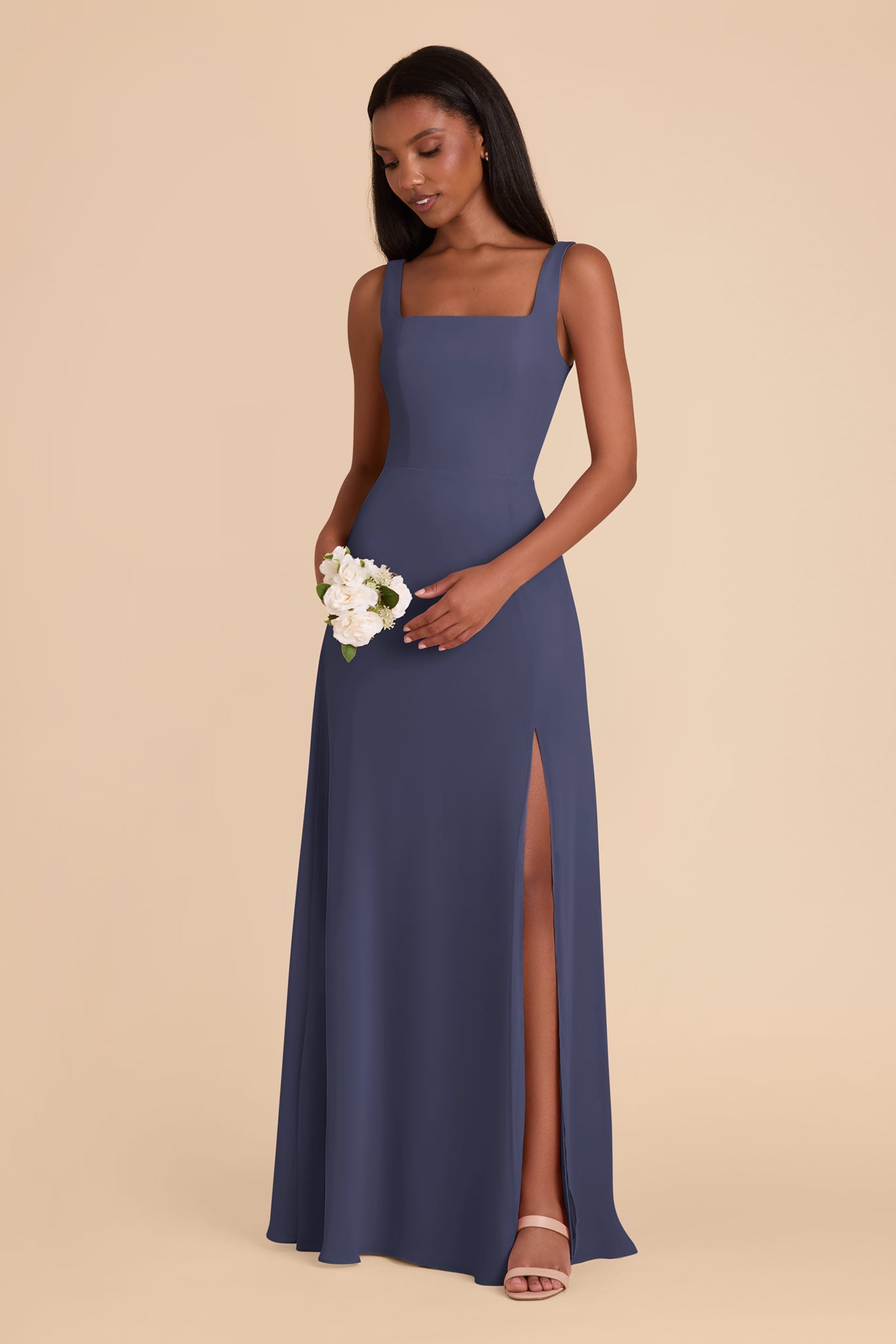 Chiffon Convertible Dress with Bows | Dusk Blue