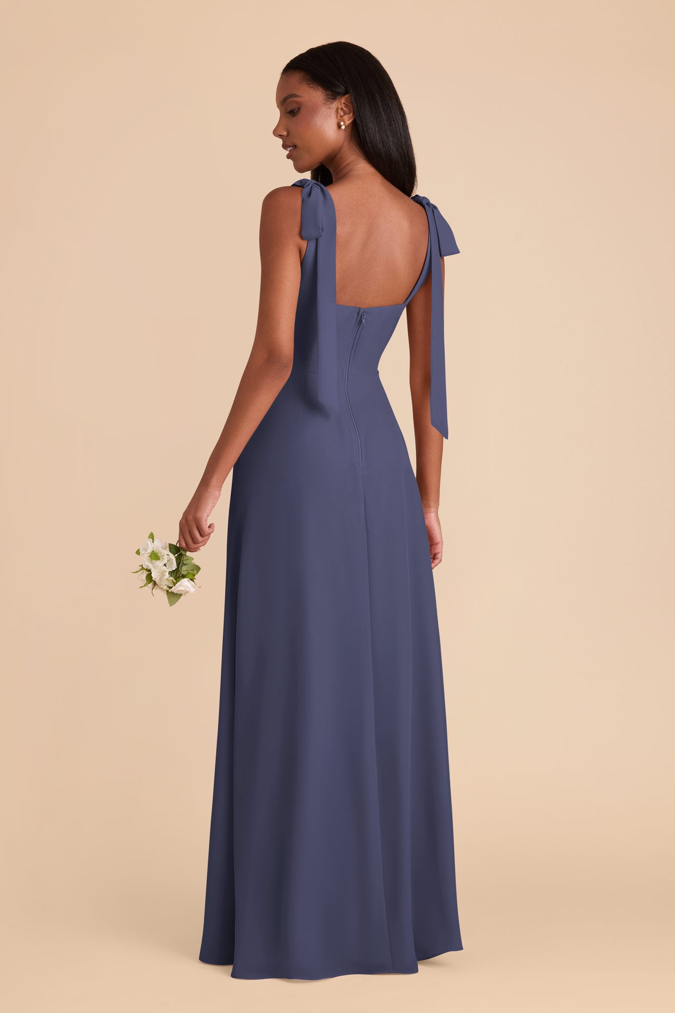 Chiffon Convertible Dress with Bows | Dusk Blue