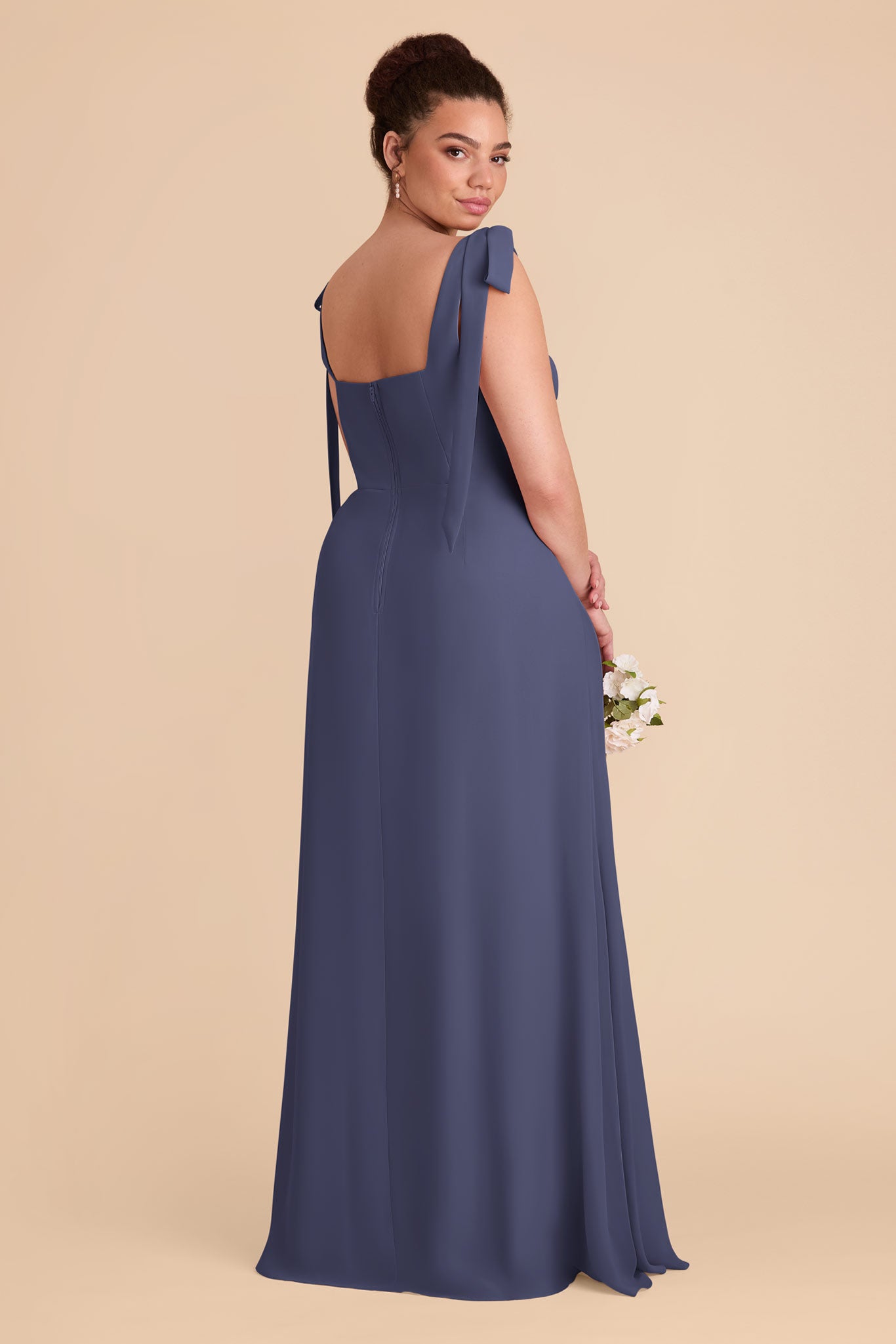 Chiffon Convertible Dress with Bows | Dusk Blue