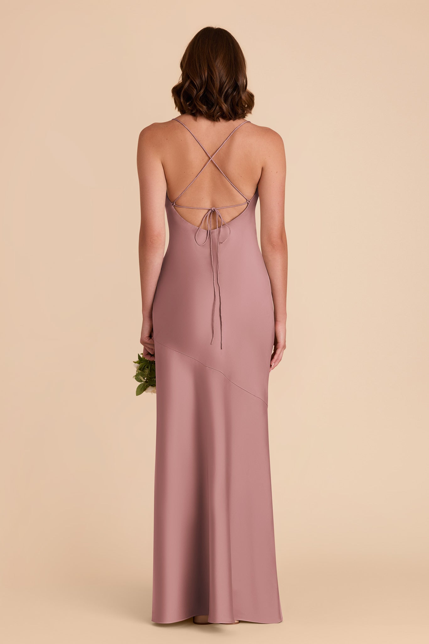 Matte Satin Slip Dress with Cowl Neck | Olivia - Dark Mauve