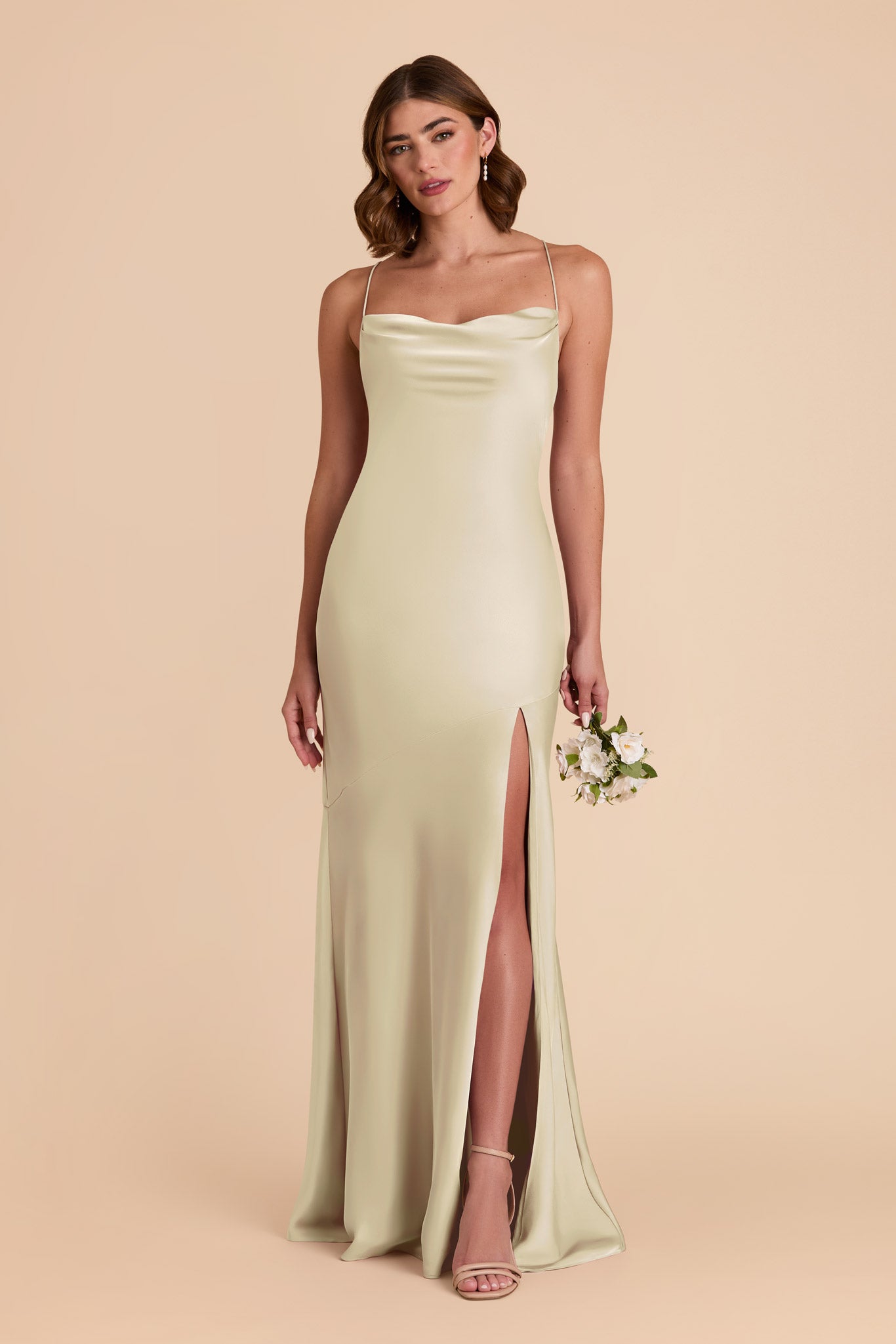 Matte Satin Slip Dress with Cowl Neck | Olivia