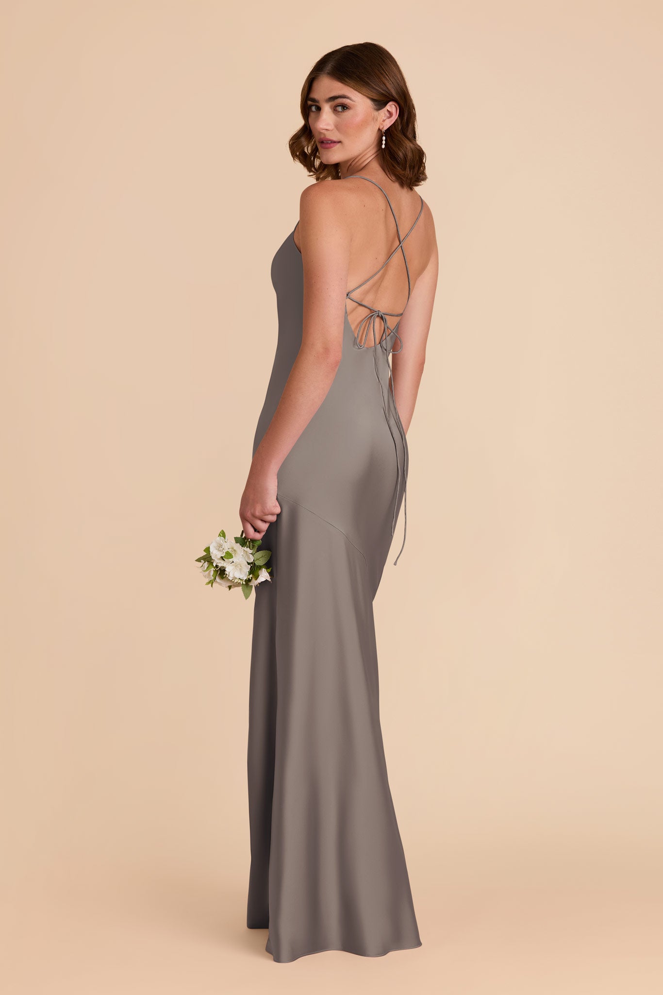 Matte Satin Cowl Neck Dress | Olivia Quartz