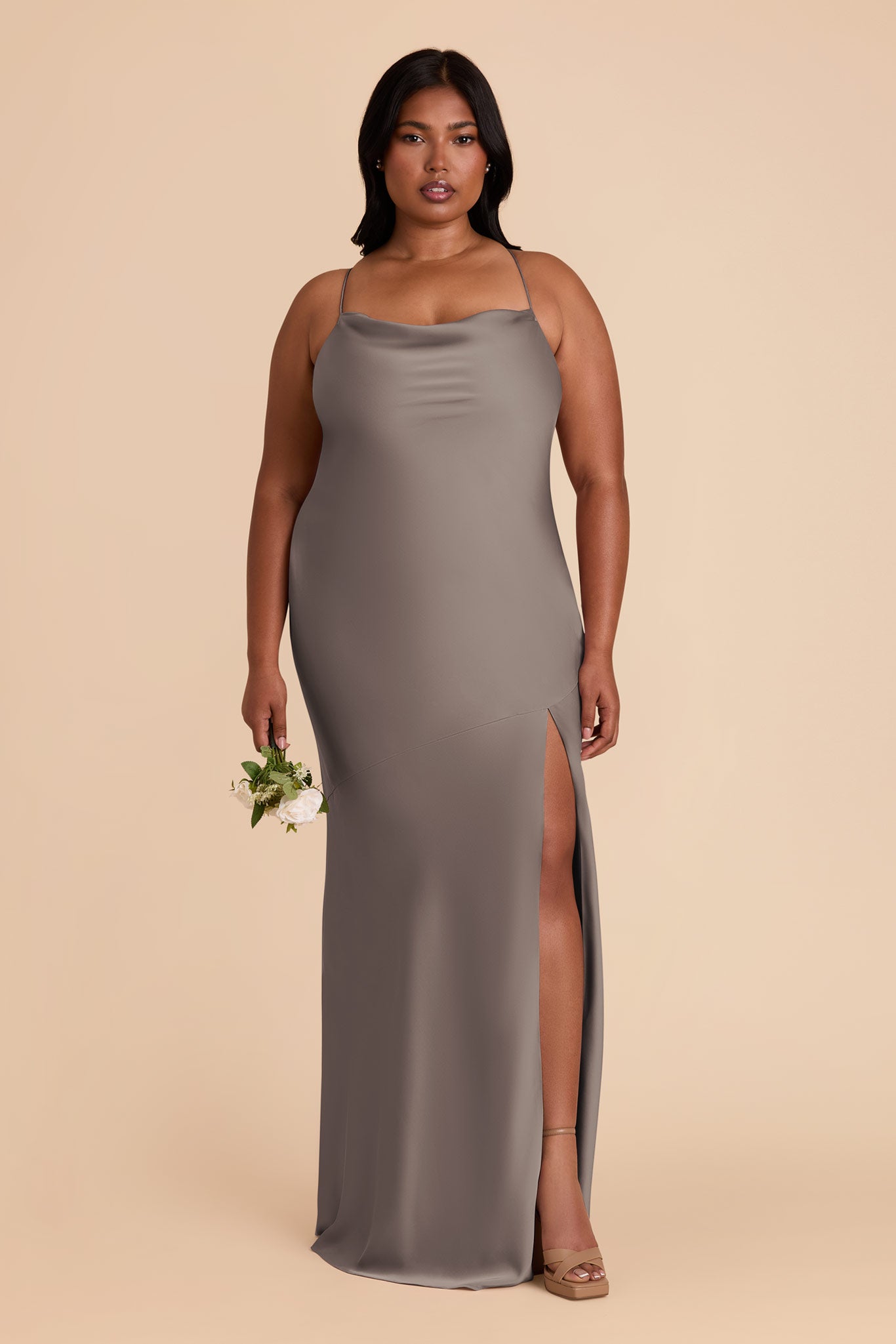 Matte Satin Cowl Neck Dress | Olivia Quartz