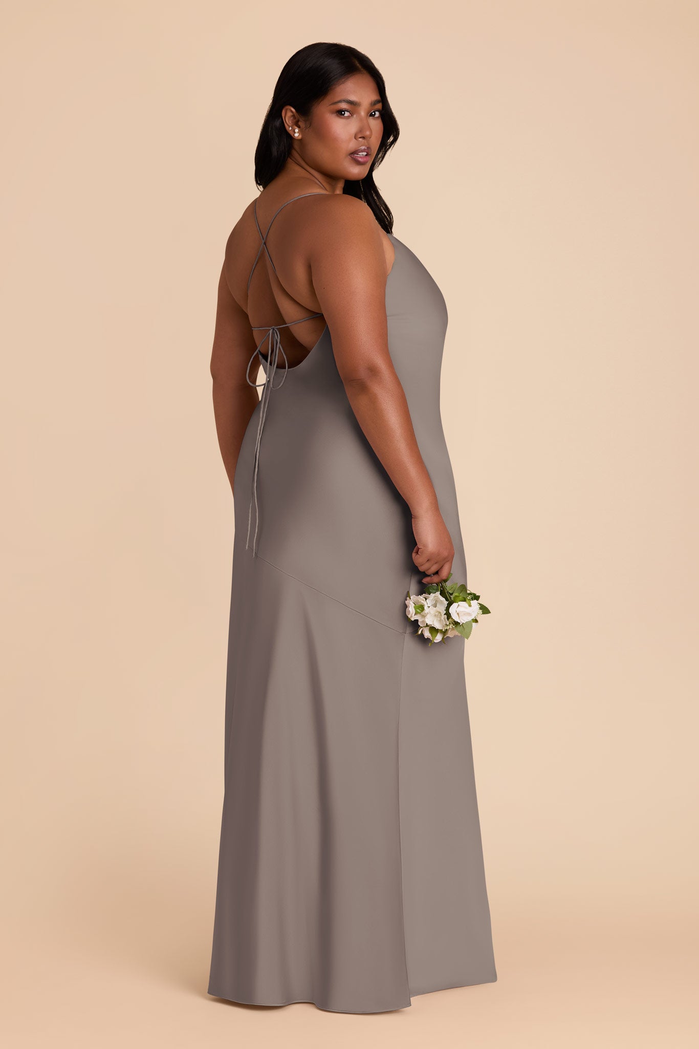 Matte Satin Cowl Neck Dress | Olivia Quartz