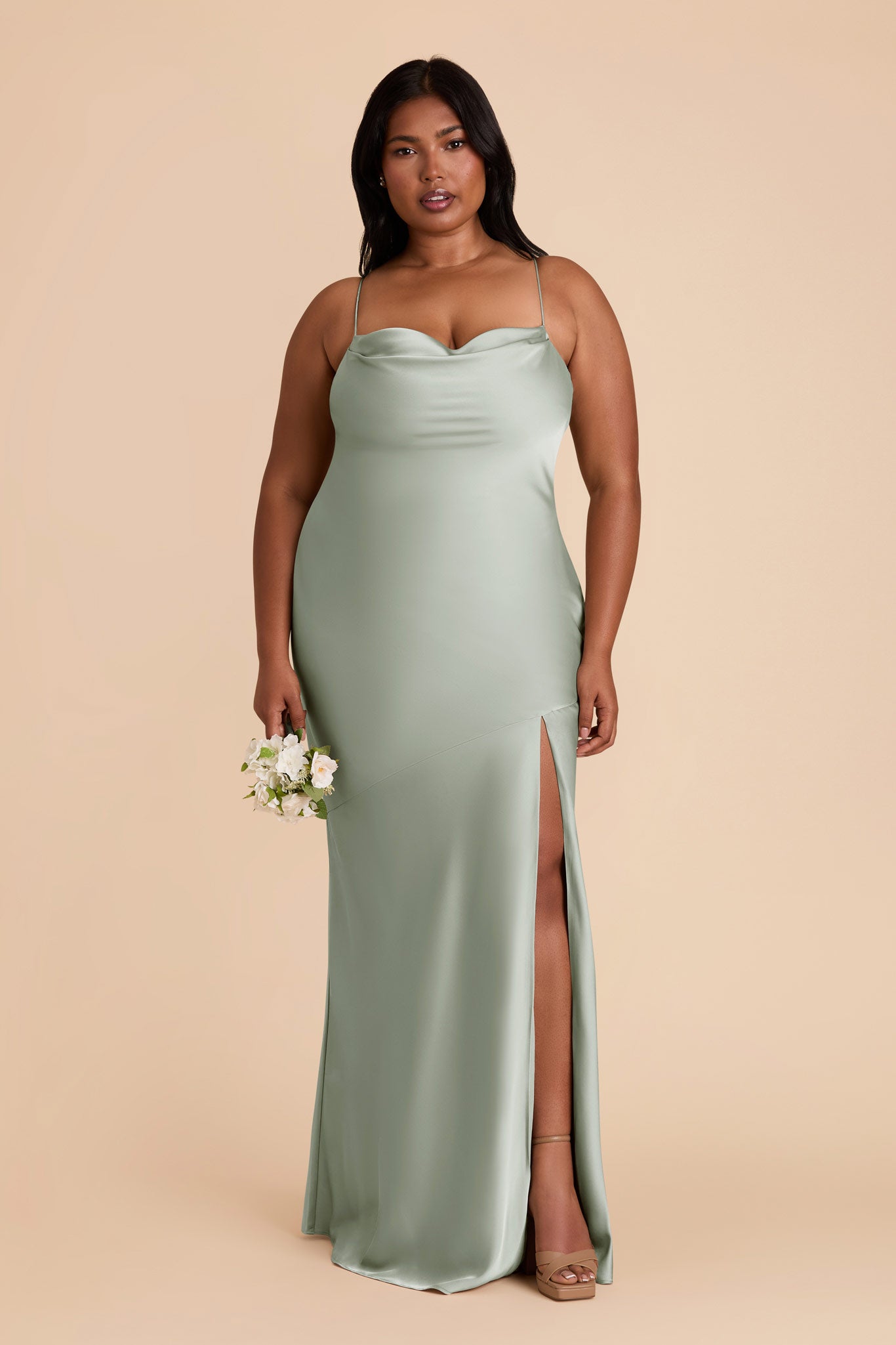Matte Satin Cowl Neck Dress | Olivia Sage Slip Dress