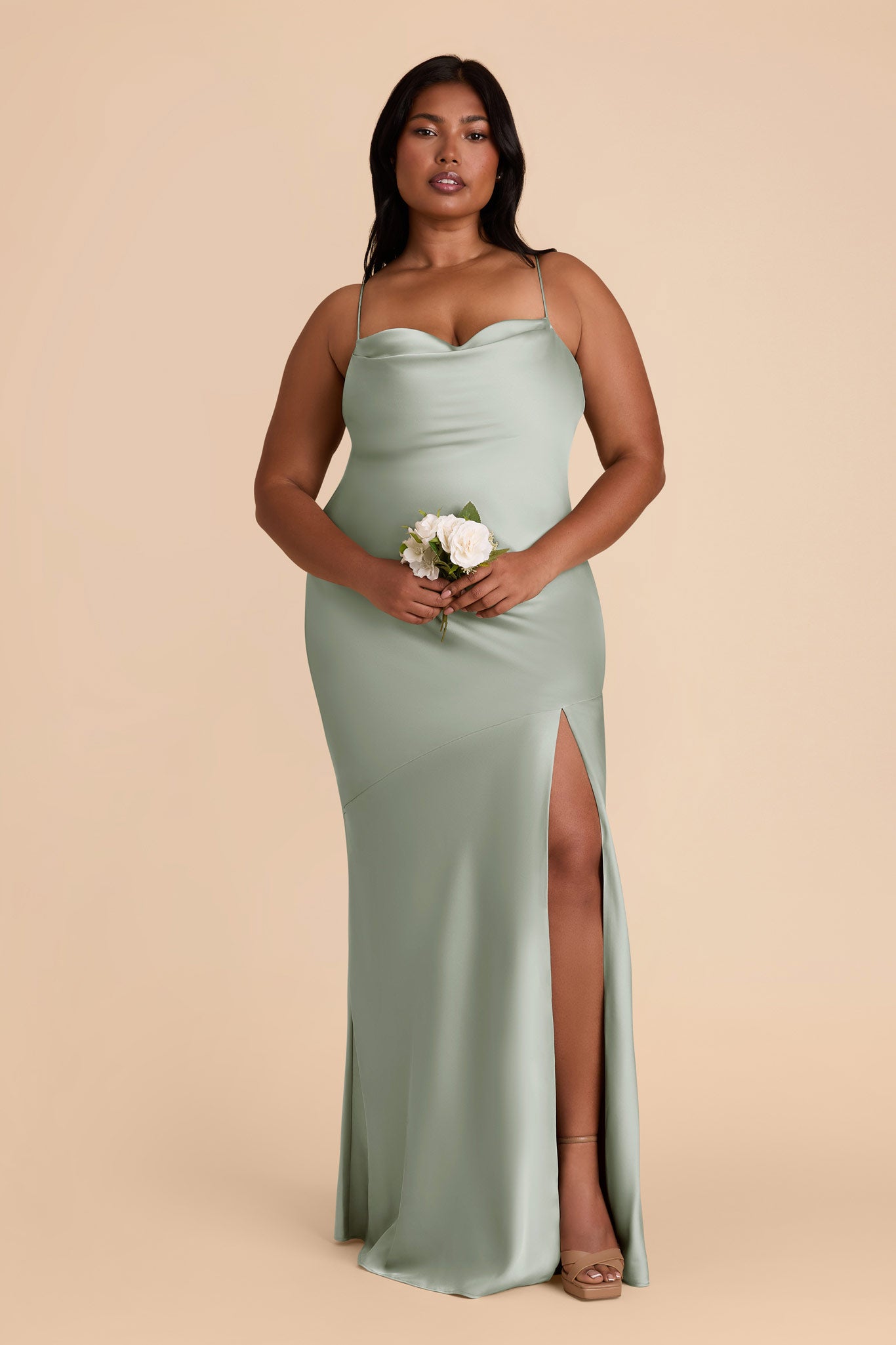 Matte Satin Cowl Neck Dress | Olivia Sage Slip Dress