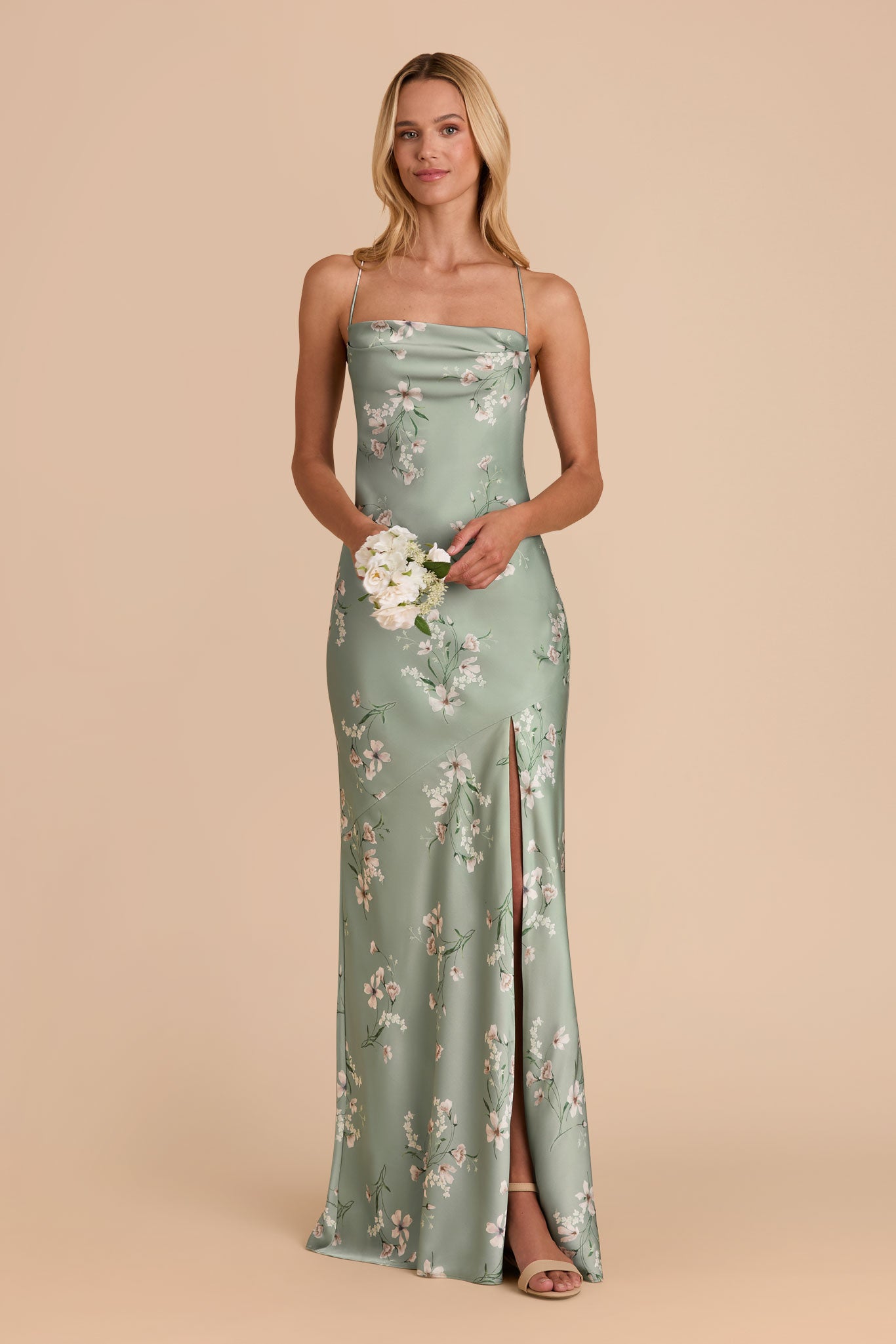 Matte Satin Slip Dress with Cowl Neck | Olivia Sage Le Fleur
