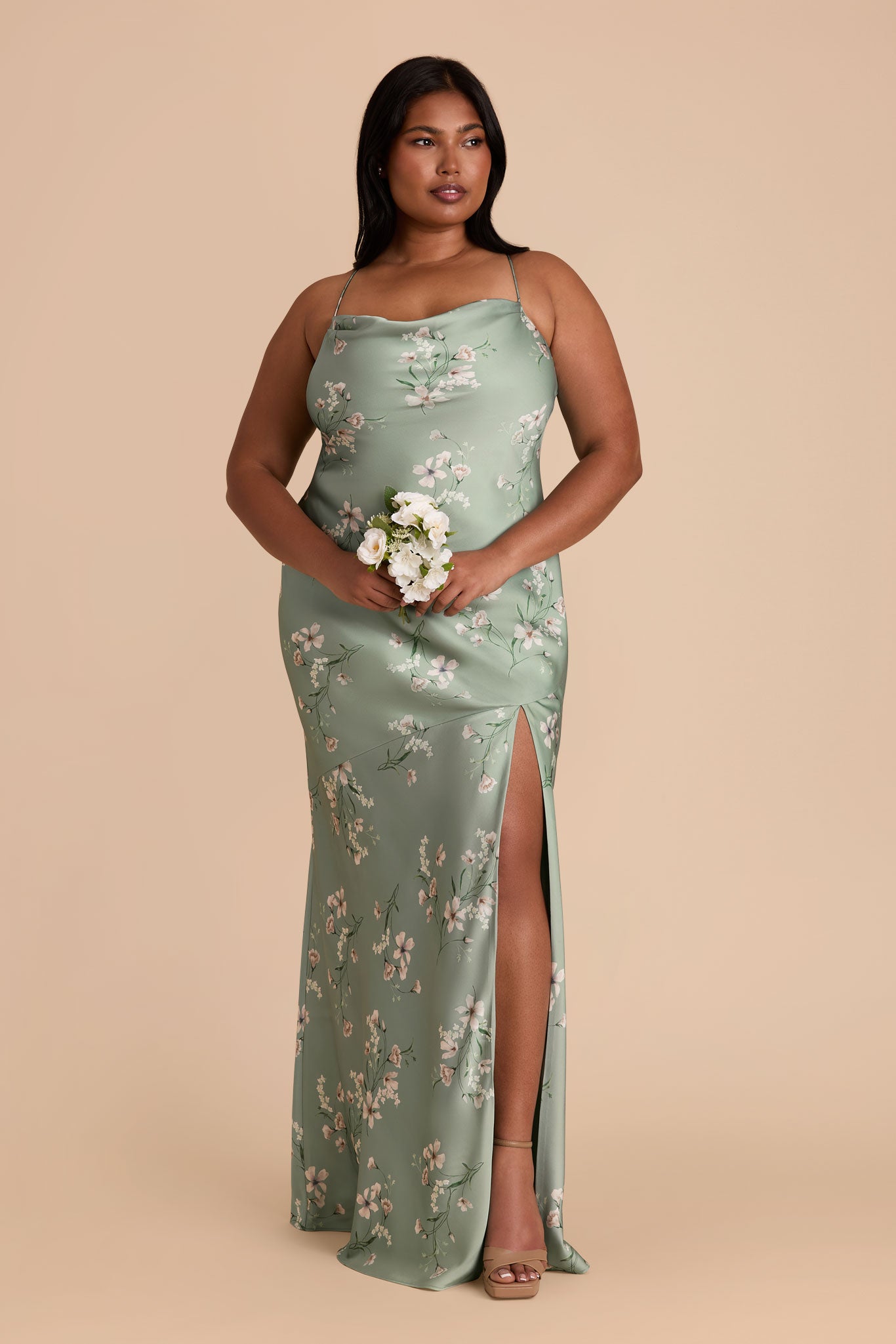 Matte Satin Slip Dress with Cowl Neck | Olivia Sage Le Fleur