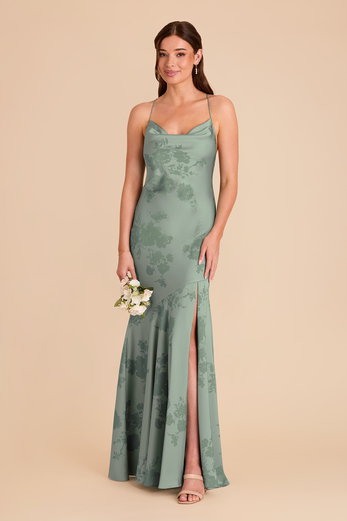 Matte Satin Slip Dress with Cowl Neck | Olivia Sage Blooms