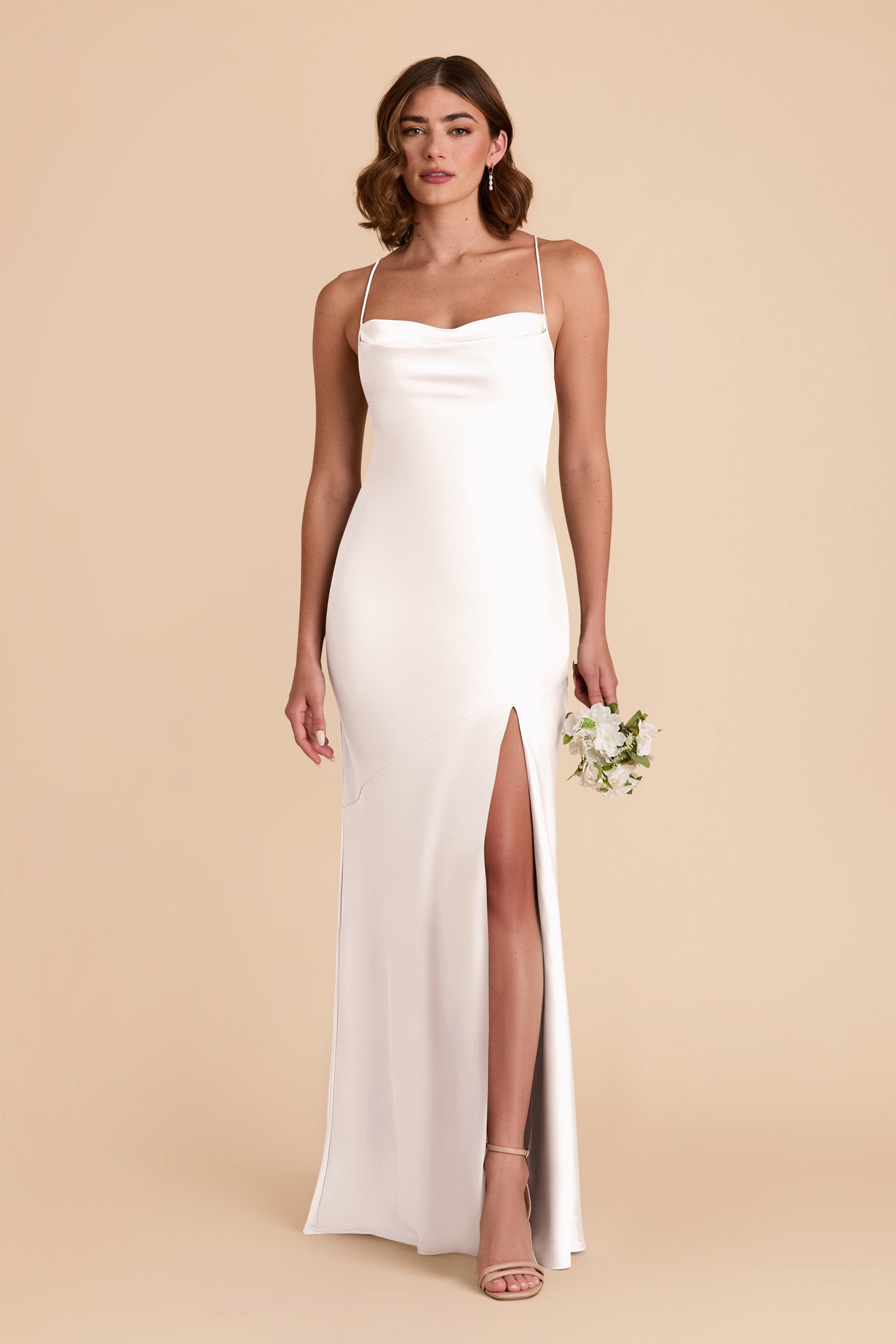 Matte Satin Slip Dress with Cowl Neck | Olivia