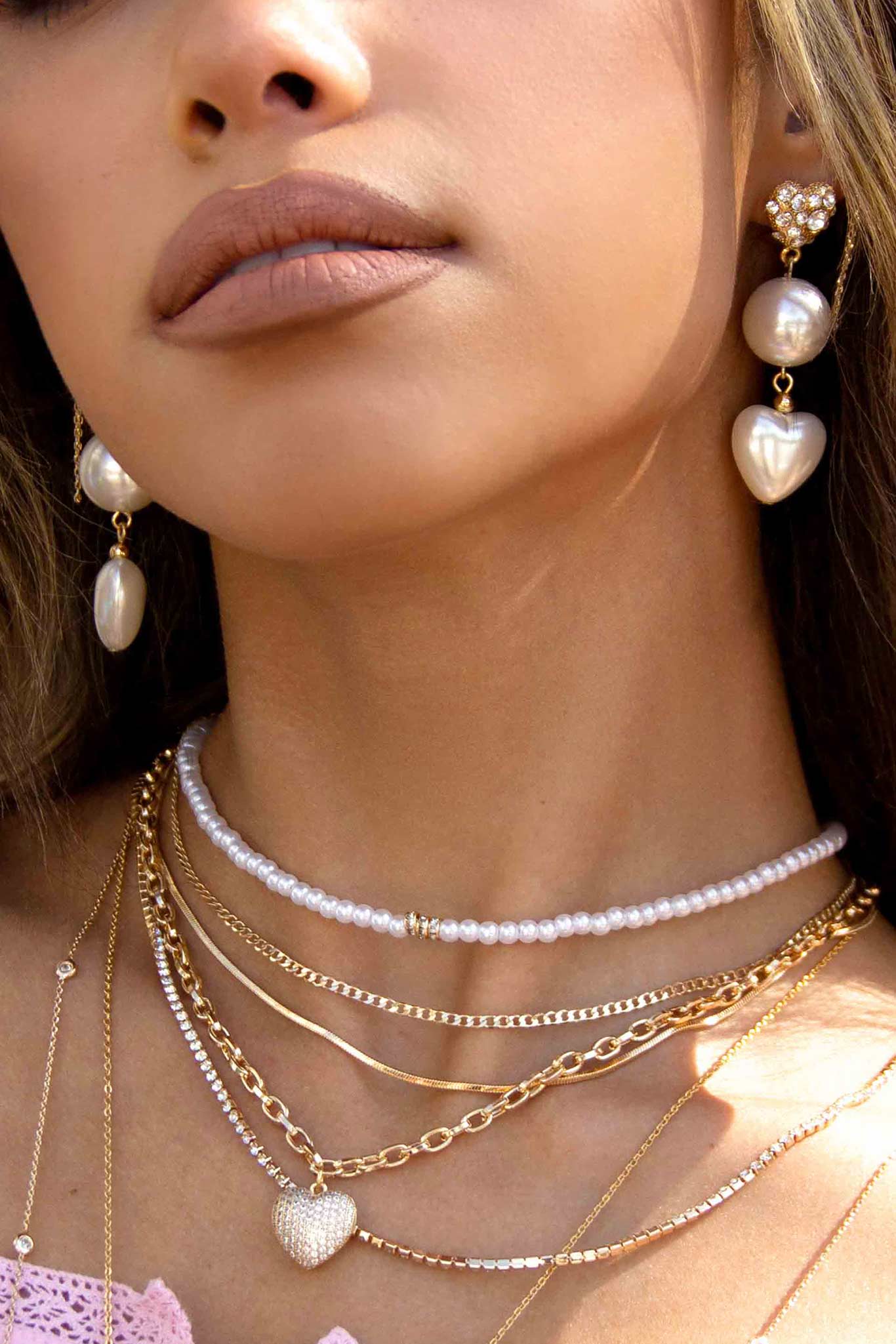 Pearl Drop Earrings with Crystal Accents | Ettika Paris