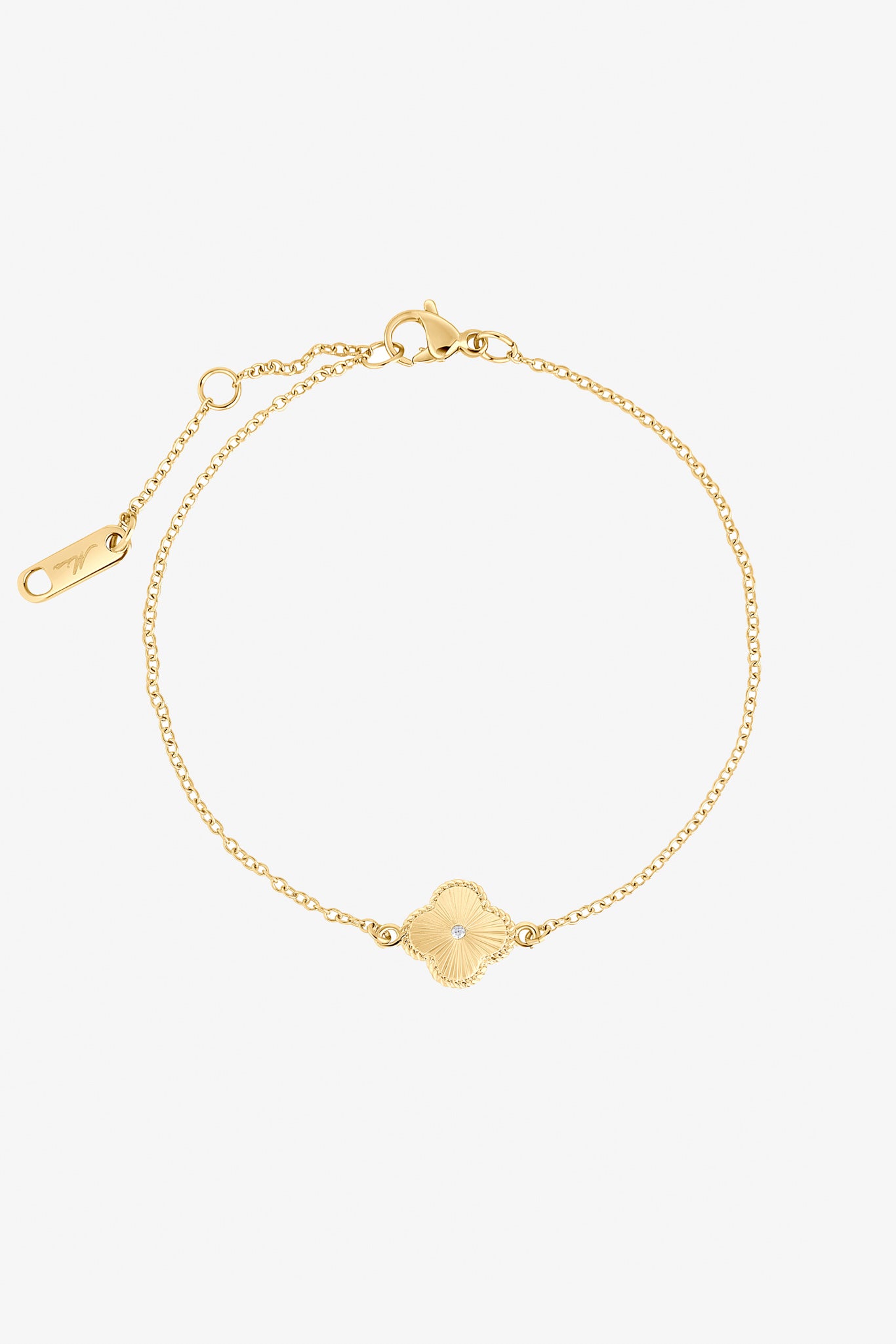 Gold Clover Charm Bracelet for Weddings | Mia Bijoux