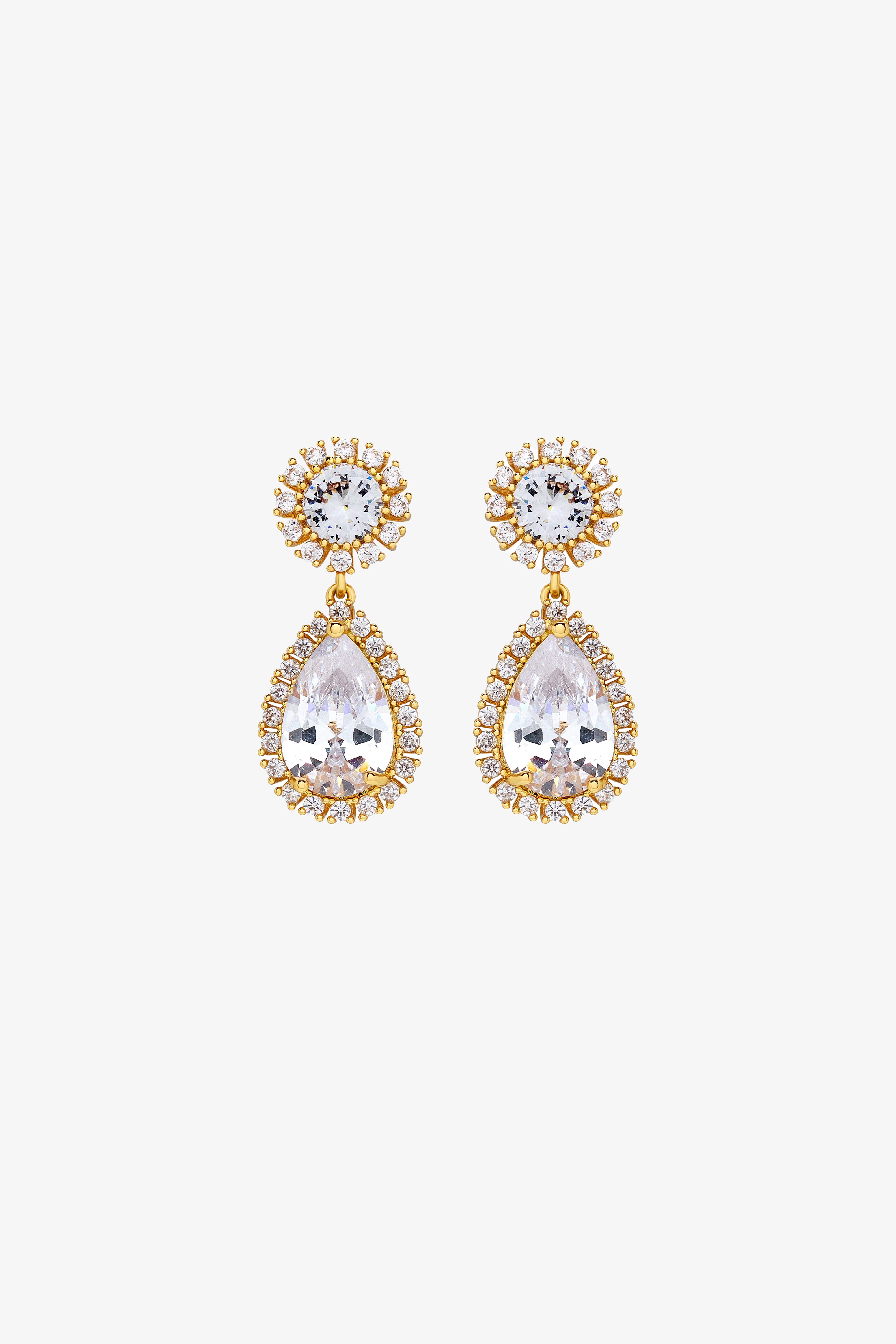 Gold Pave Teardrop Earrings for Weddings | Chic Statement Jewelry