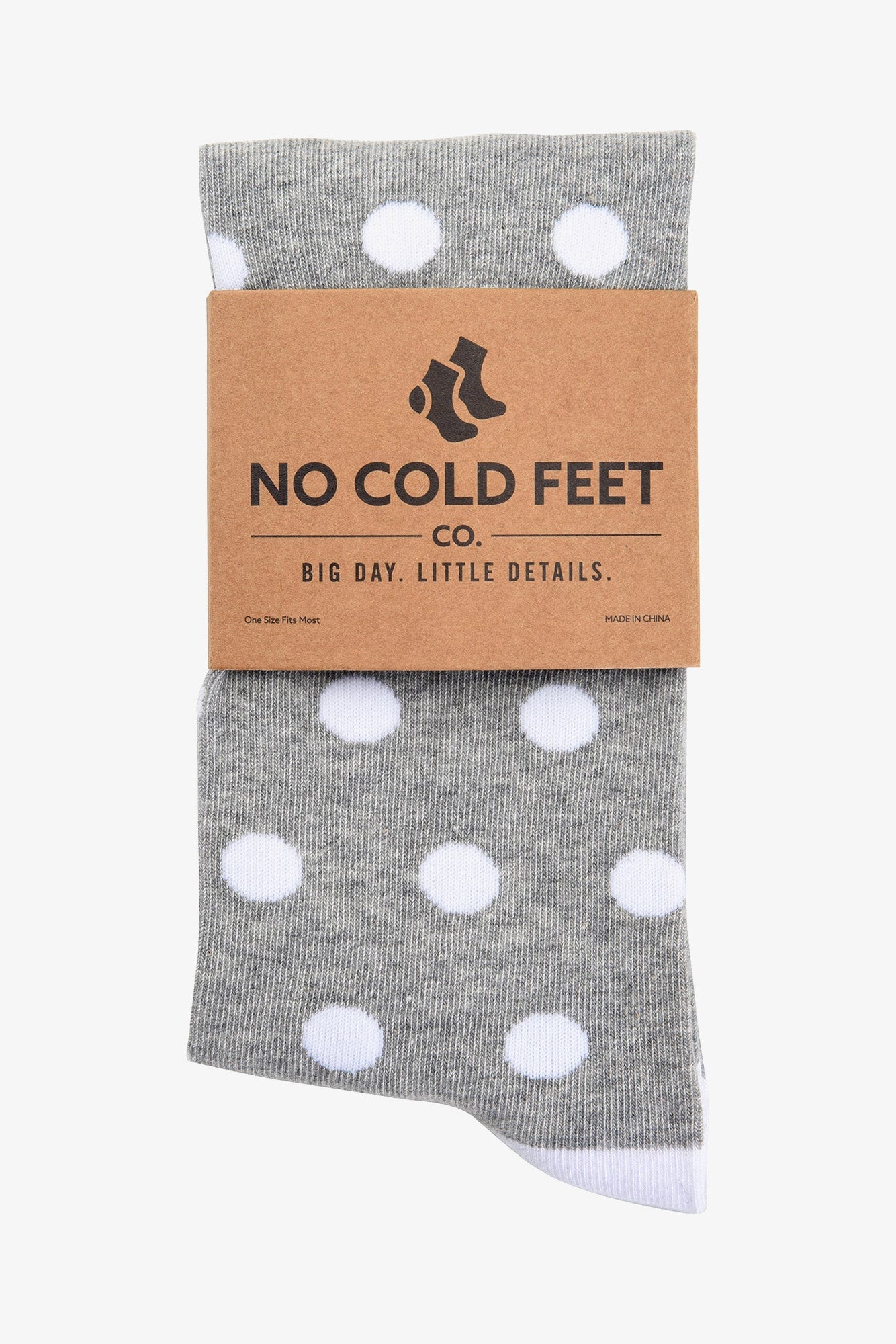 Polka Dot Groomsmen Socks in Grey | No Cold Feet