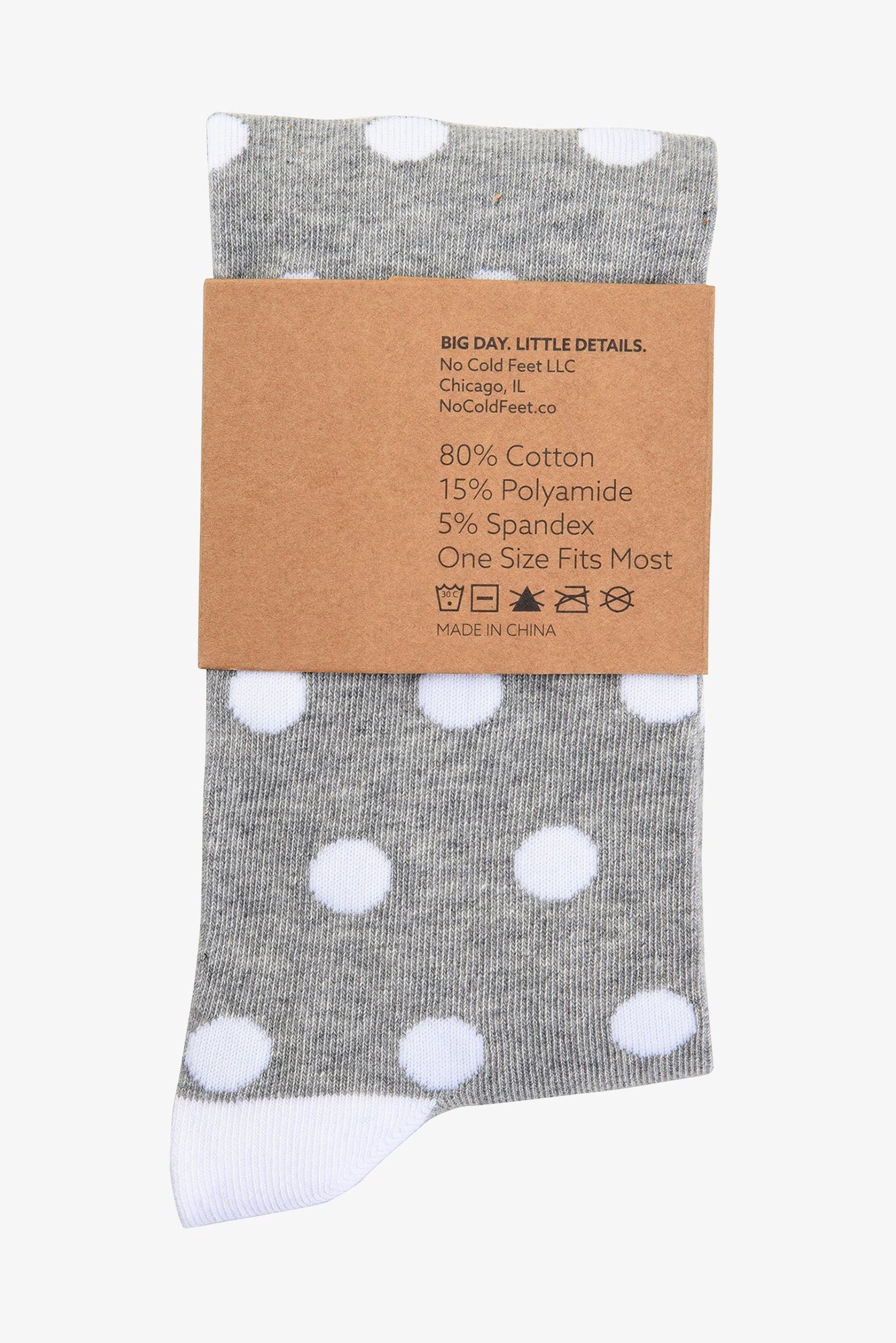 Polka Dot Groomsmen Socks in Grey | No Cold Feet