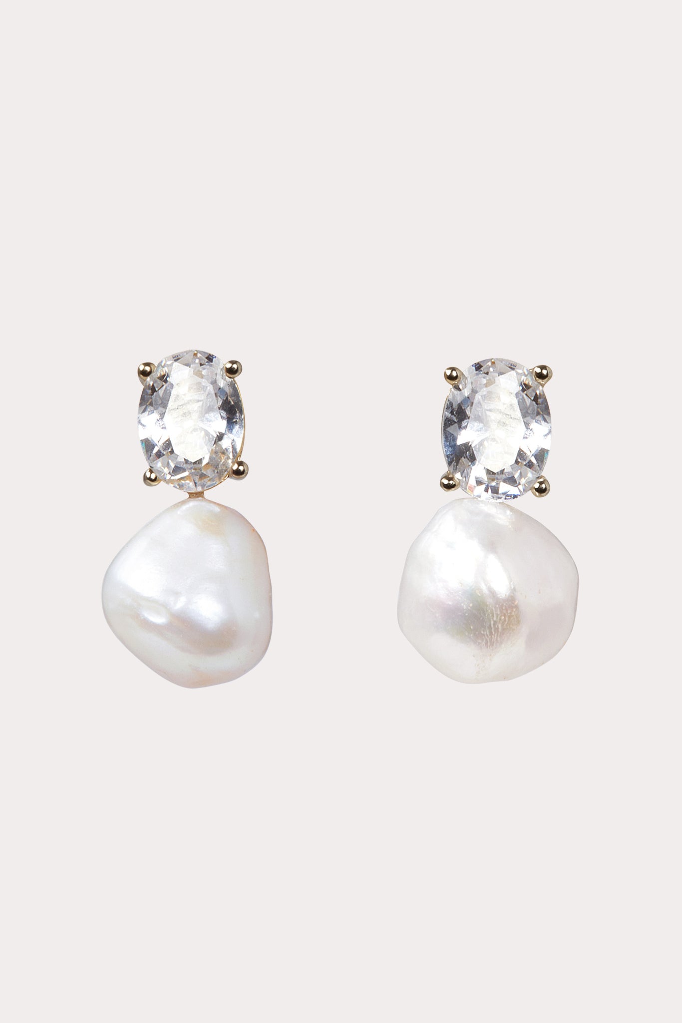 Baroque Pearl Drop Earrings in Gold | Portofino