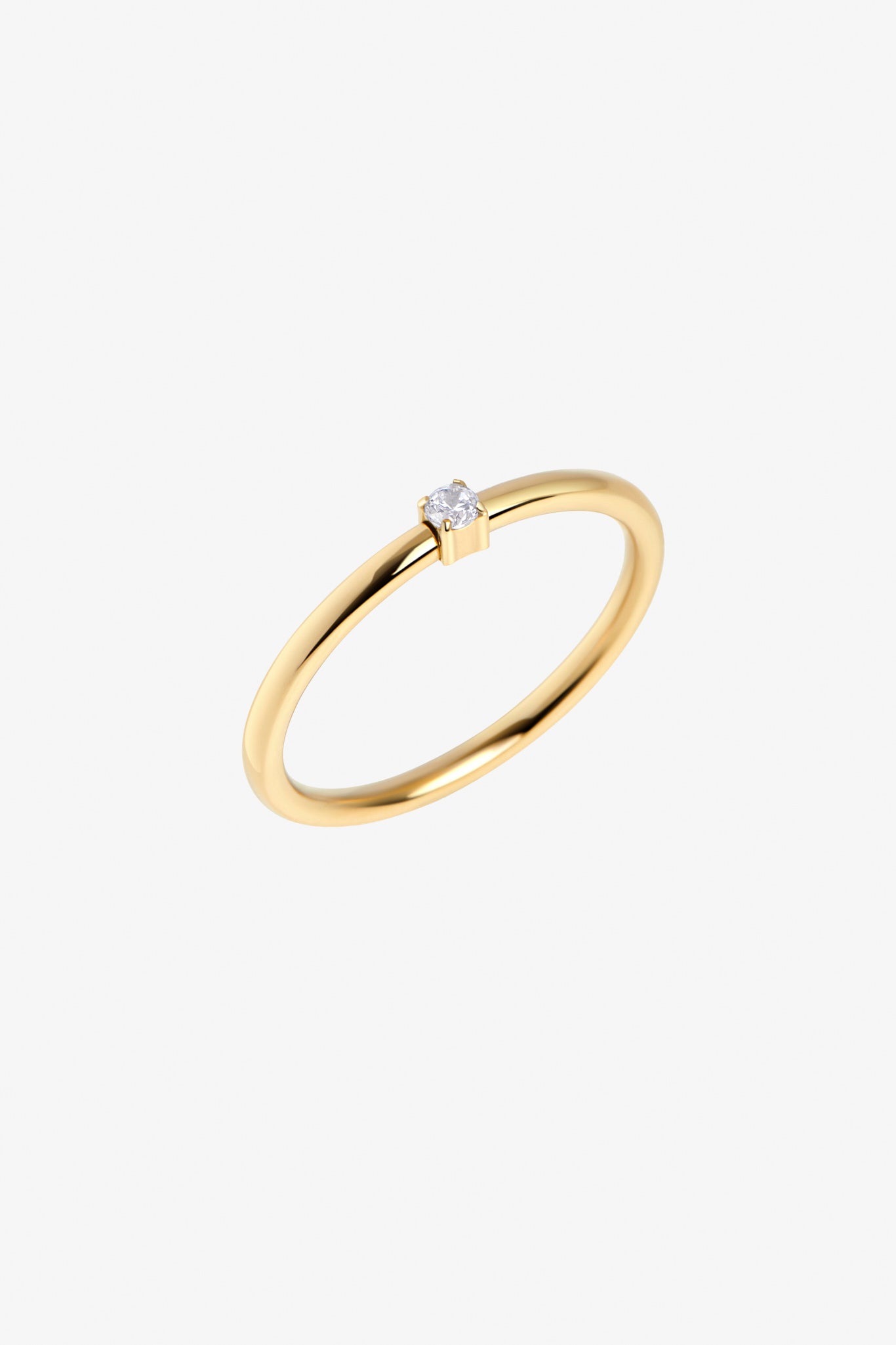 Delicate Gold Promise Ring with Diamond | Mia Bijoux