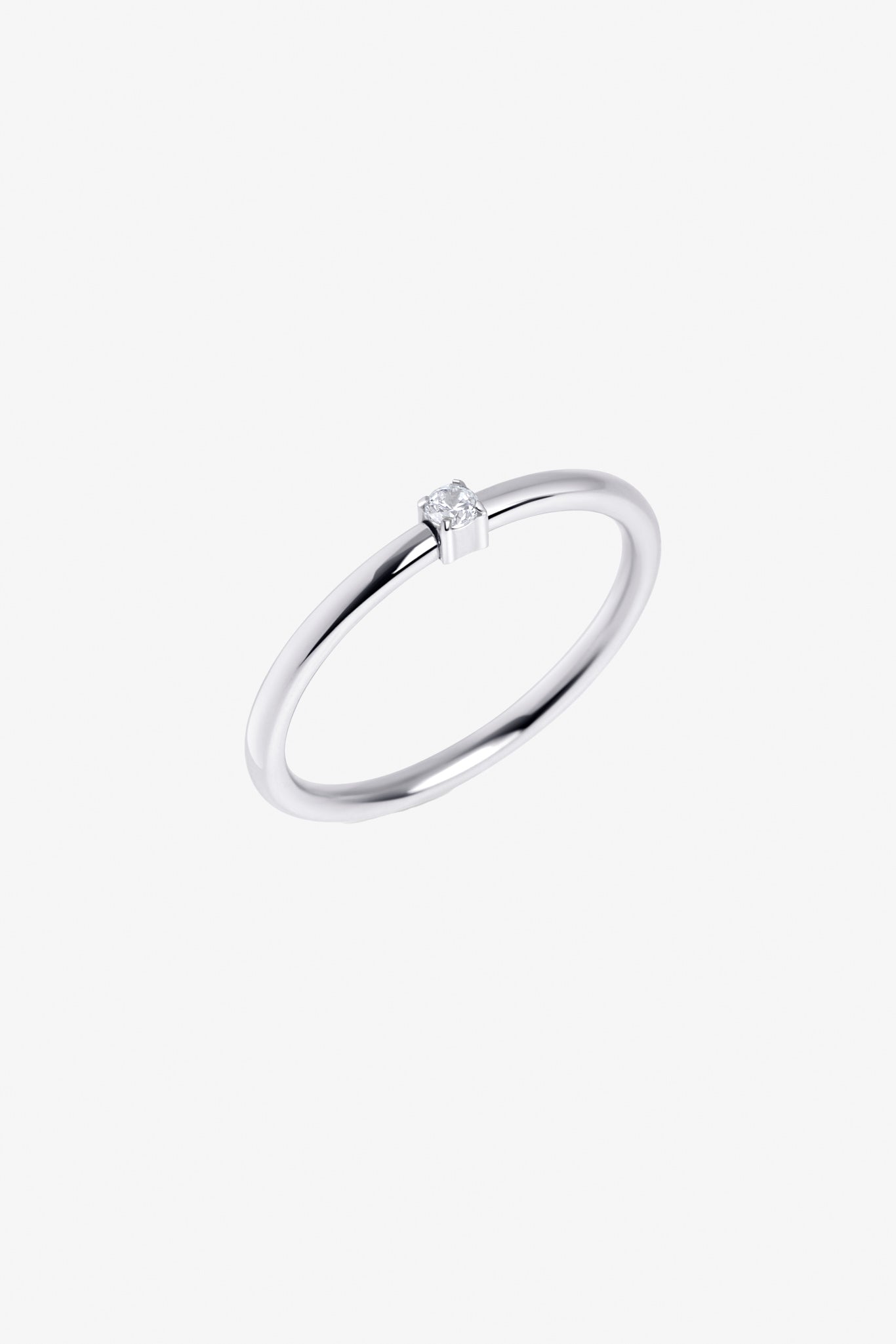 Delicate Silver Promise Ring with Tiny Diamond | Mia Bijoux