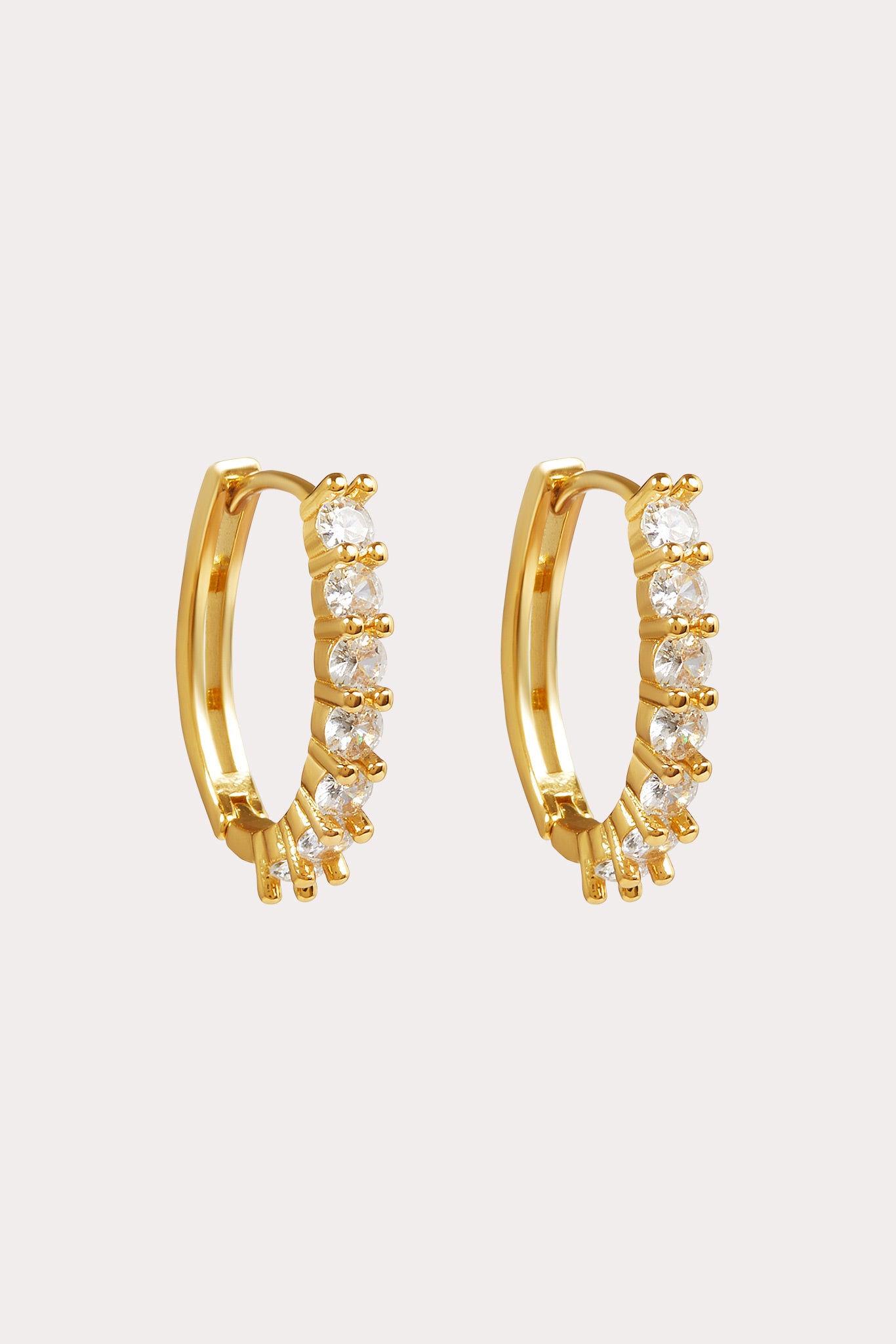 Gold Rhinestone Huggie Earrings for Women | Raleigh
