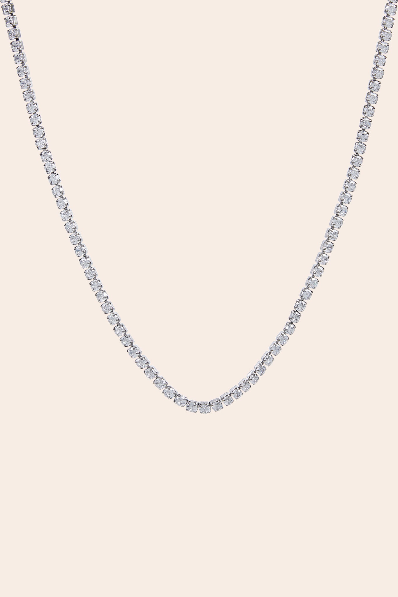 Delicate Tennis Necklace with Sparkling Stones | Petit Moments Silver