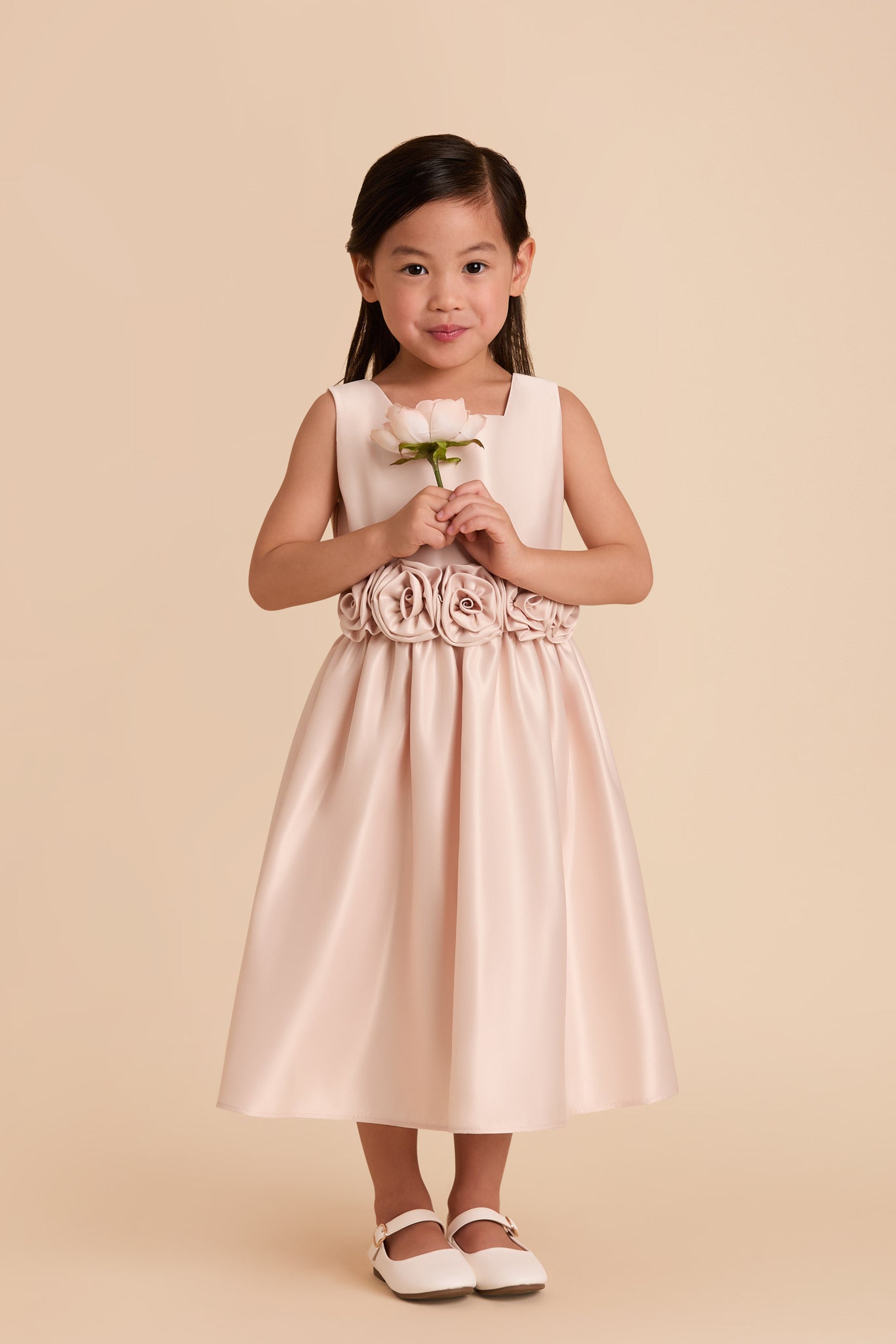 Blush Rose Flower Girl Dress for Weddings | Elegant & Soft